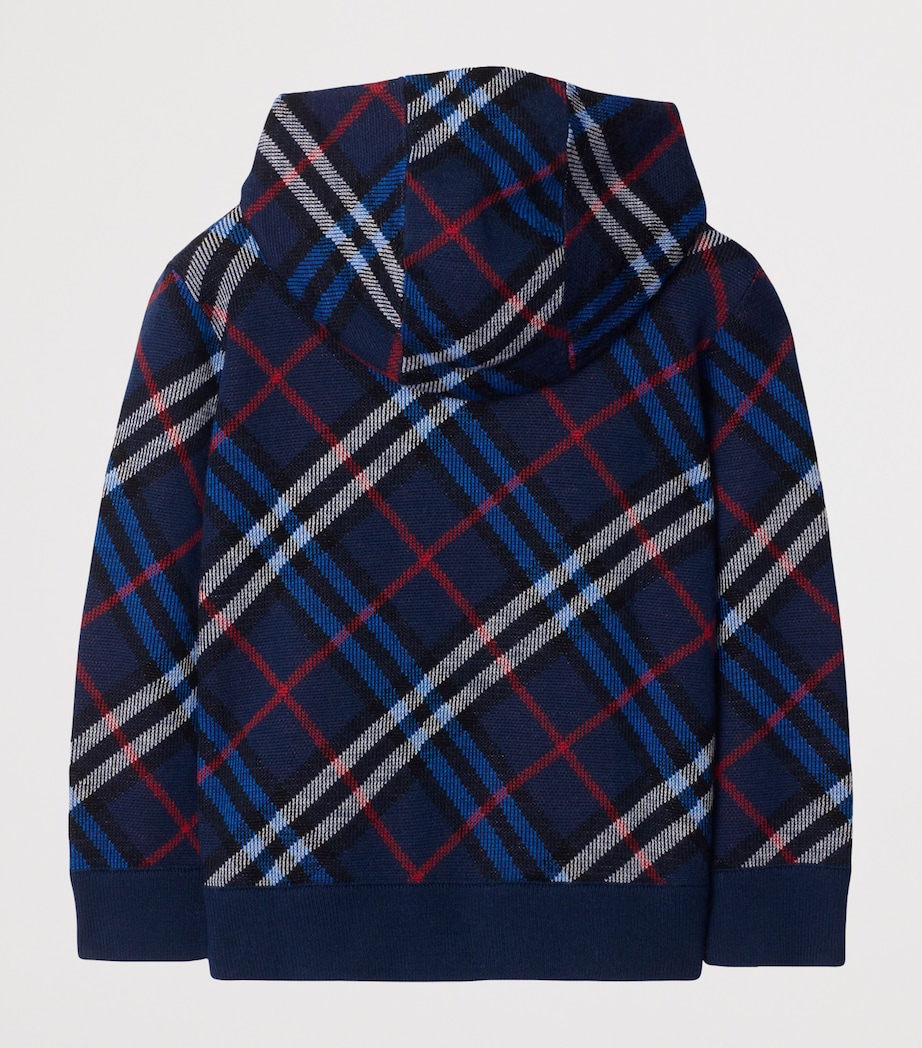 Wool Check Zip-Up Hoodie (3-12 Years) STORM BLUE IP CHECK Image 2