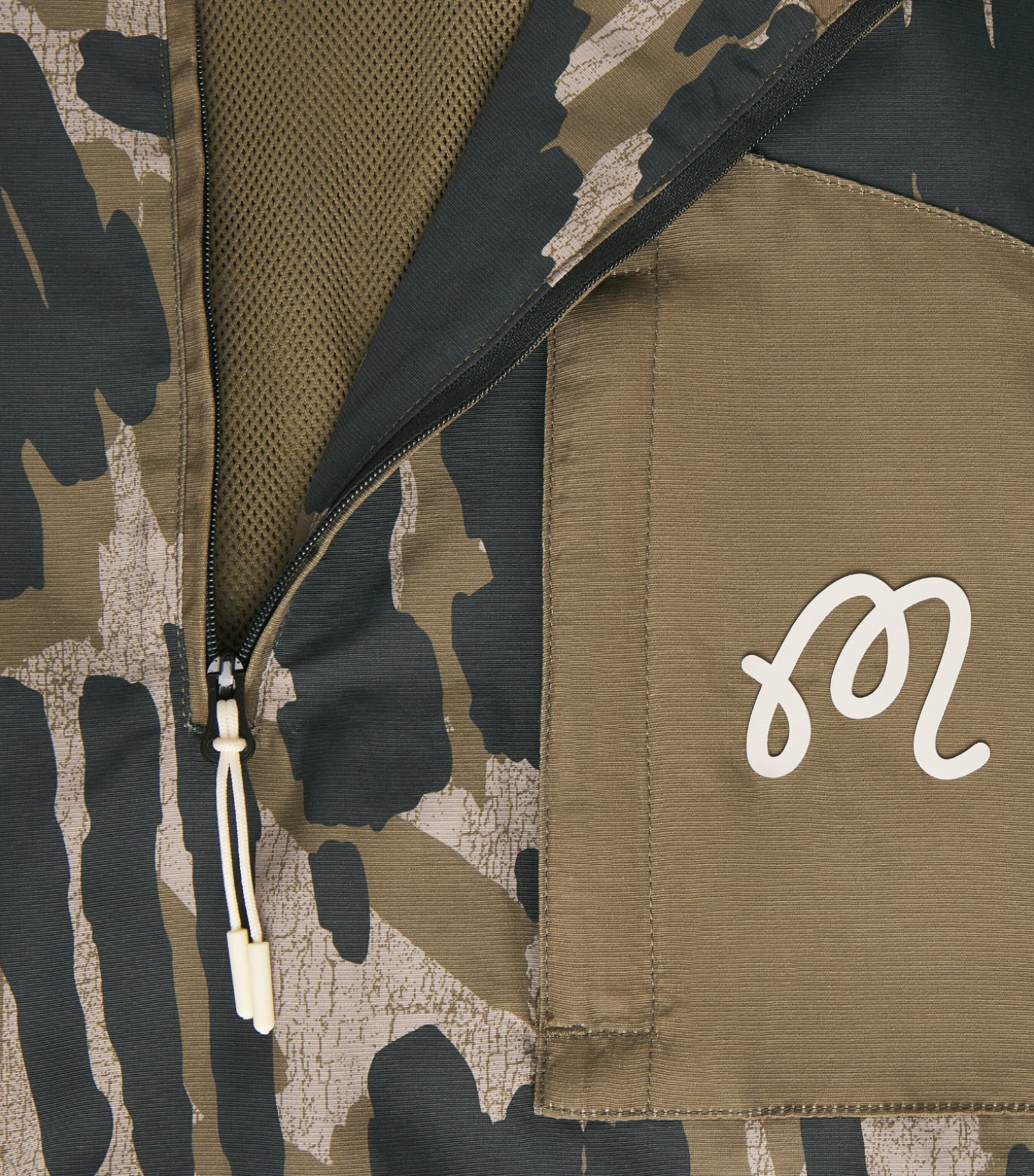 Malbon Mens Tour Divot Zip-Up Shirt Bark Camo Image 6