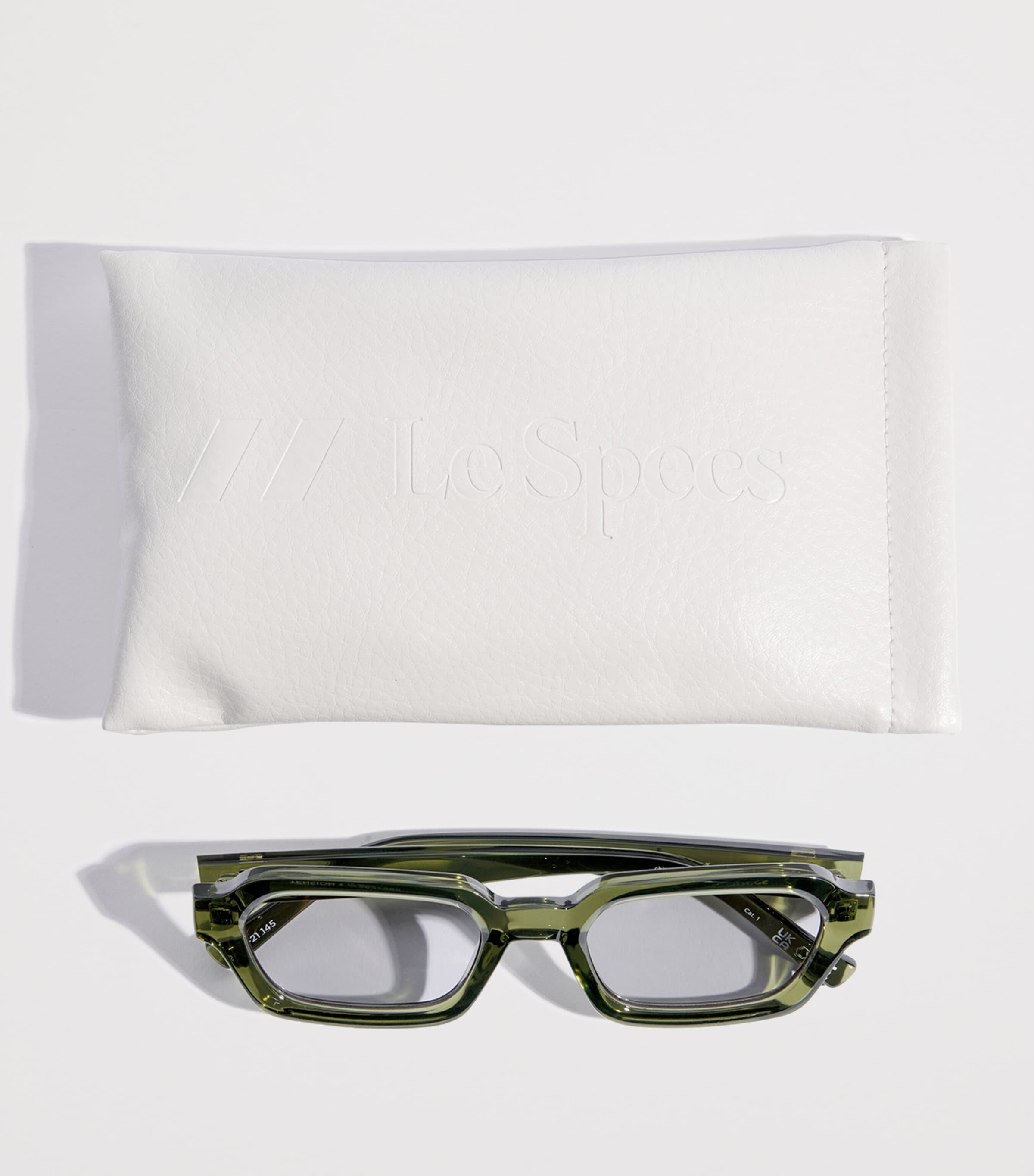 Le Specs Tension Rectangle Sunglasses Khakismoke Tint Image 4