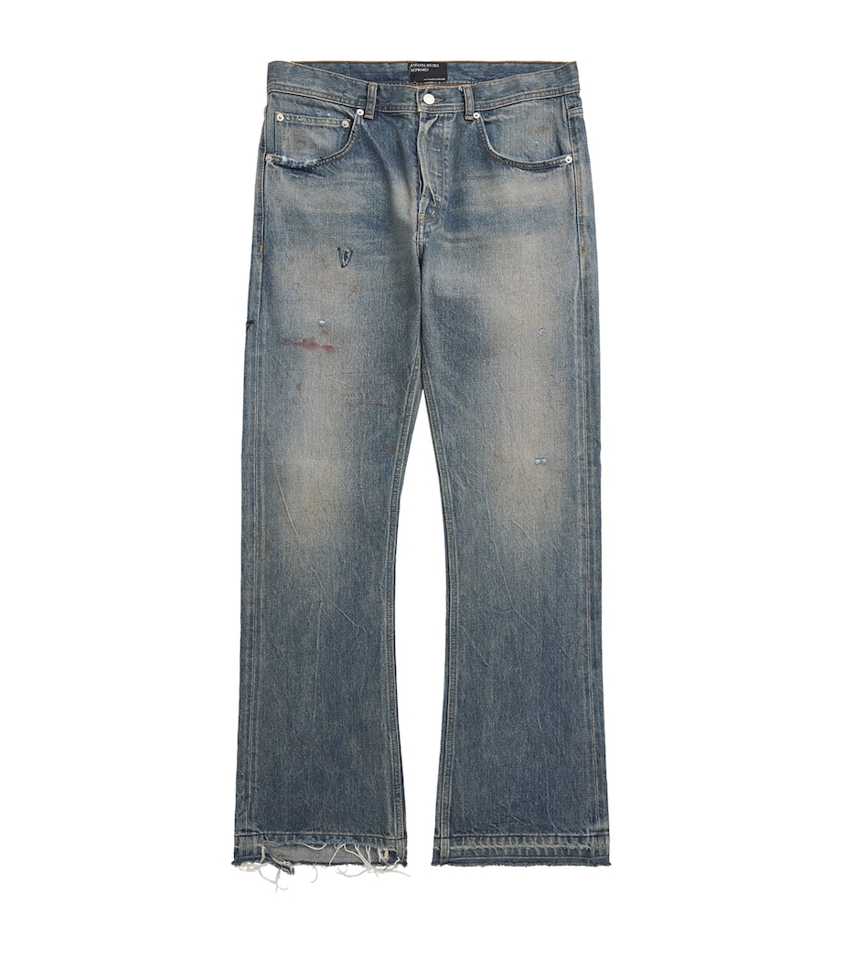 Enfants Riches Déprimés Mens Distressed Elvis Texas Flared Jeans Antique Blue Image 1