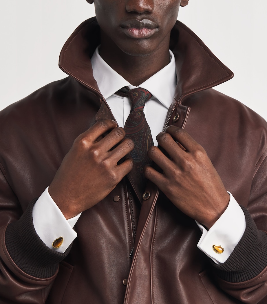 Gold-Plated Chakra Tiger's Eye Cufflinks TIGERS EYE Image 5