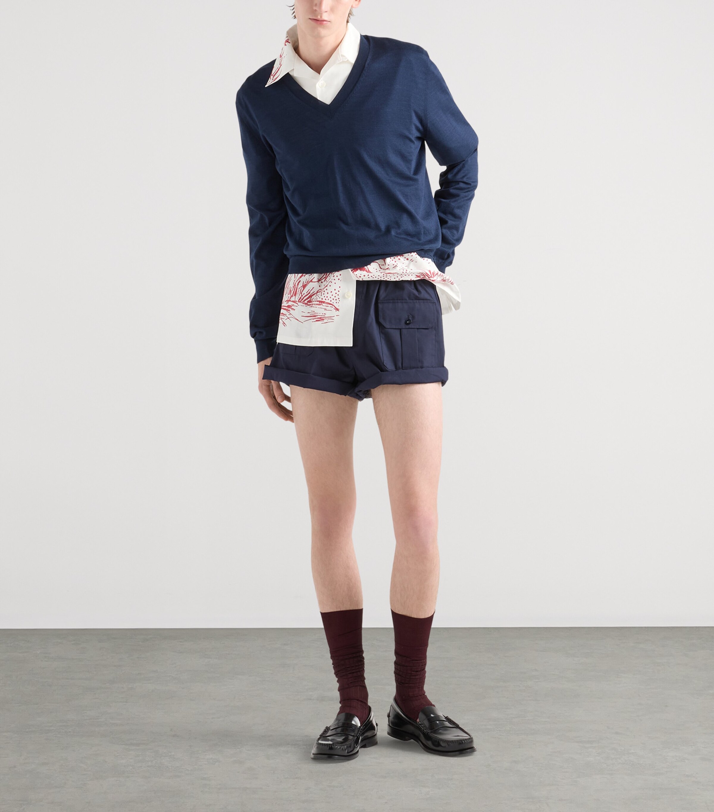 Prada Mens Cotton Printed Bowling Shirt Image 2