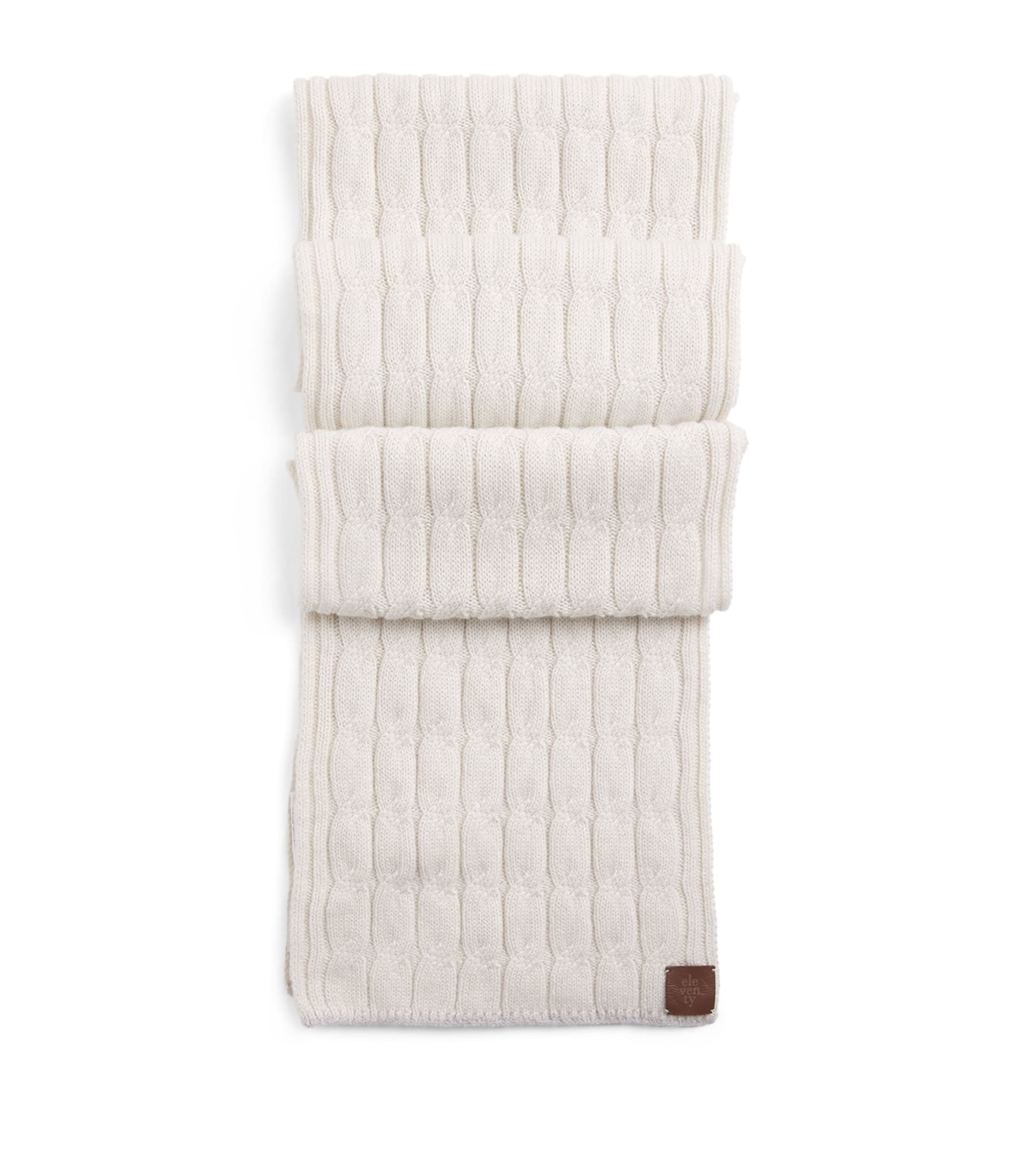 Cashmere Cable-Knit Scarf BEIGE E GRIGIO CHIAR Image 1