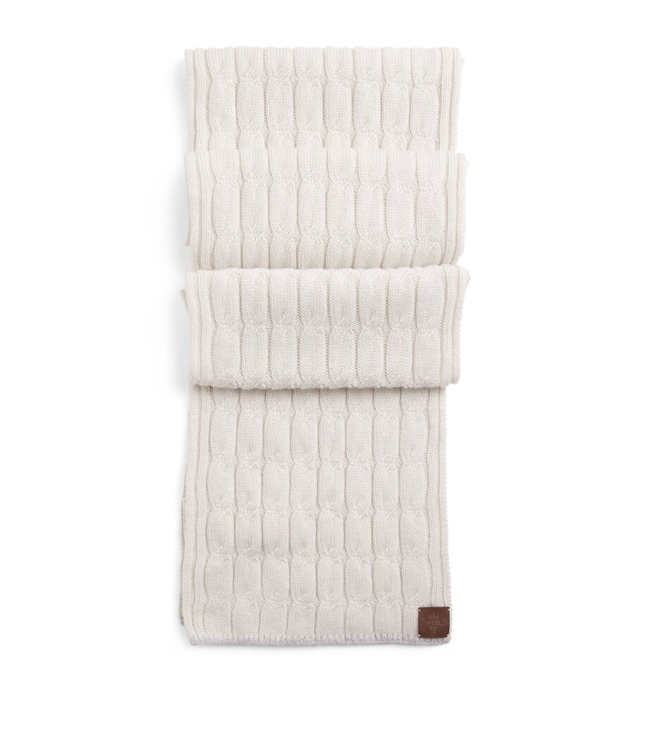 Cashmere Cable-Knit Scarf BEIGE E GRIGIO CHIAR Image 1