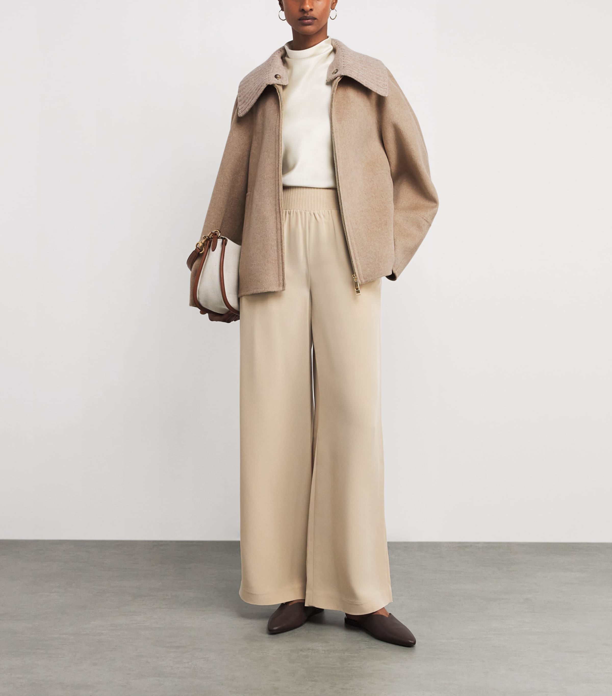 Joseph Womens Wool-Cashmere Cooksey Jacket Powder Melange Image 2