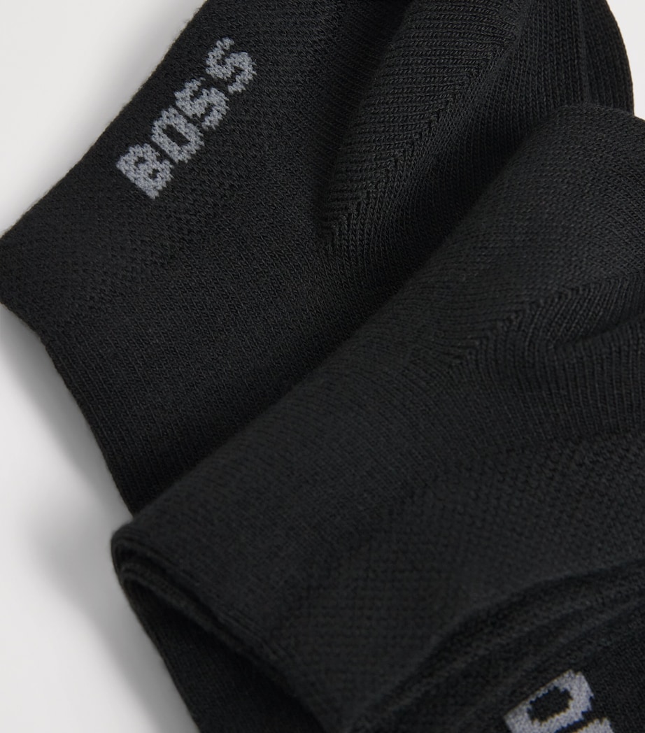 BOSS Mens Logo Ankle Socks (Pack of 2) Black Image 2