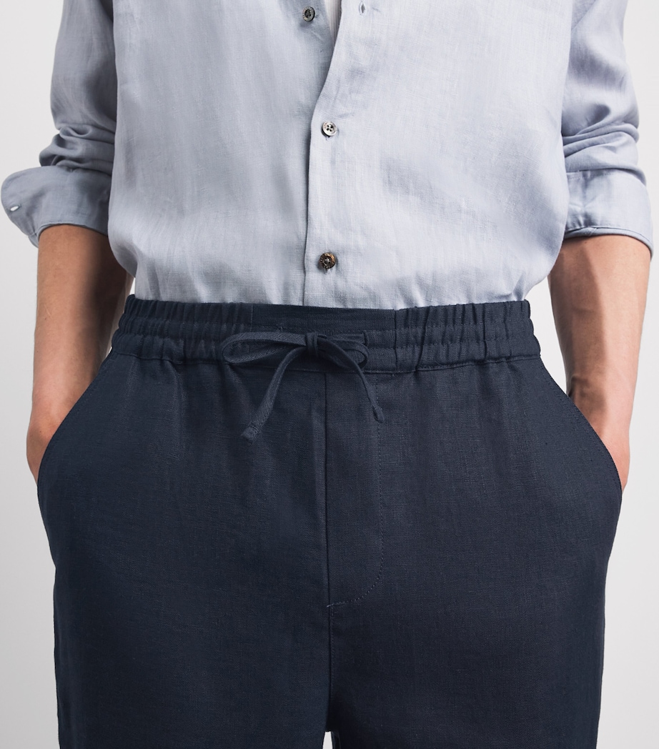 CHÉ Mens Linen Avila Straight Trousers Navy Image 3