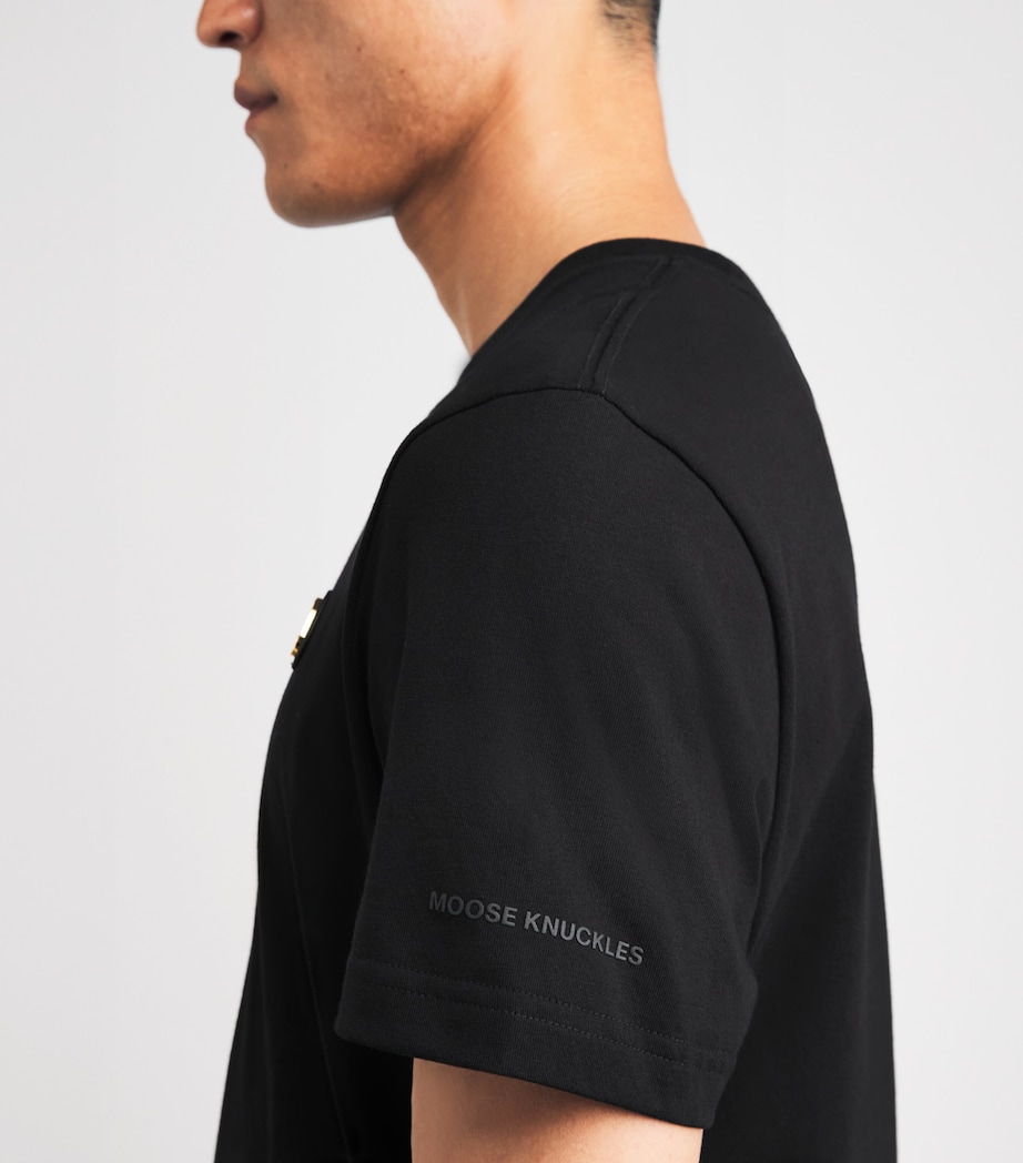 Moose Knuckles Mens Cotton Logo T-Shirt Black Image 3