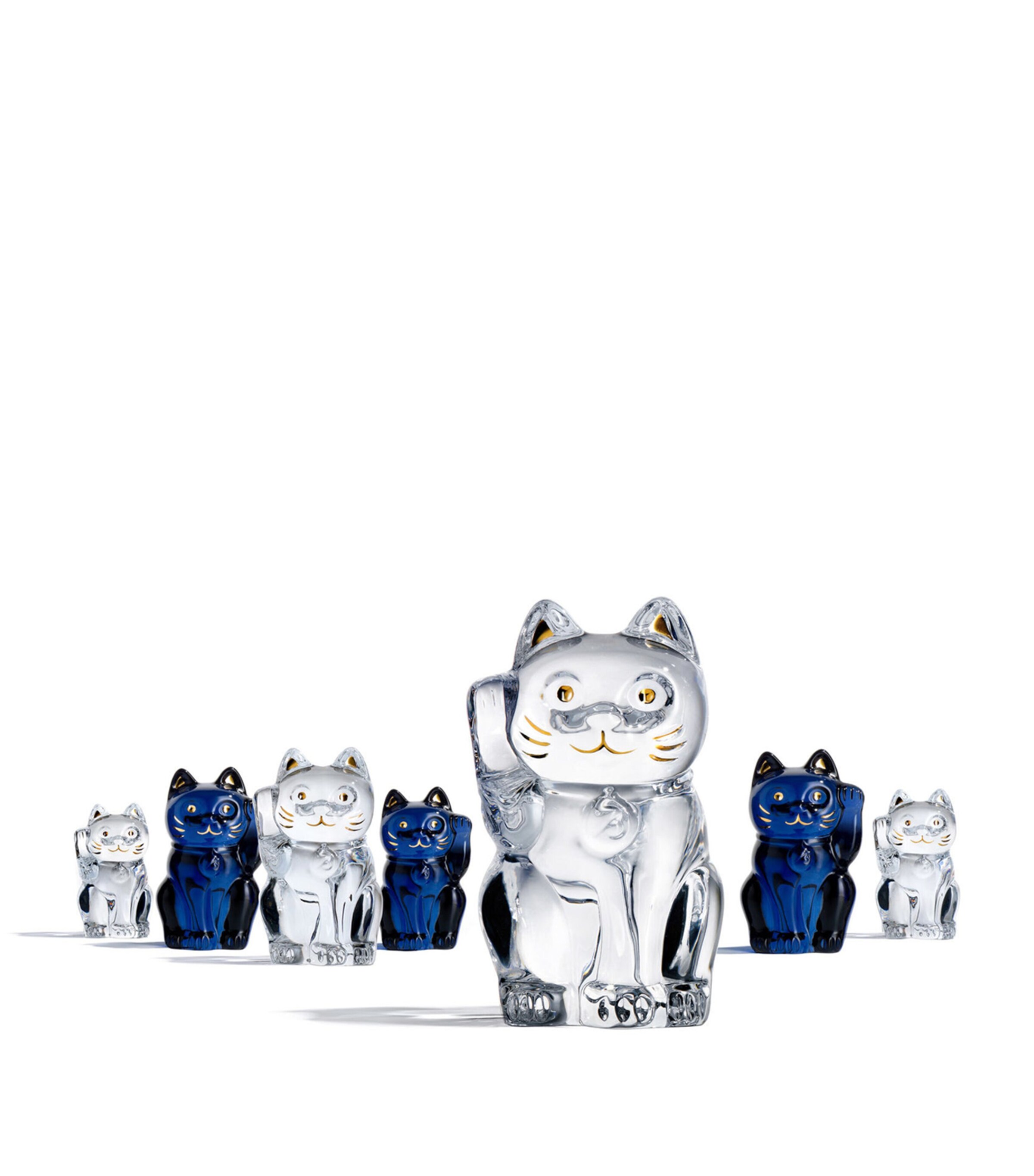 【希少】Baccara cat Cat Maneki Neko Octagon Figurine | Baccarat Japan