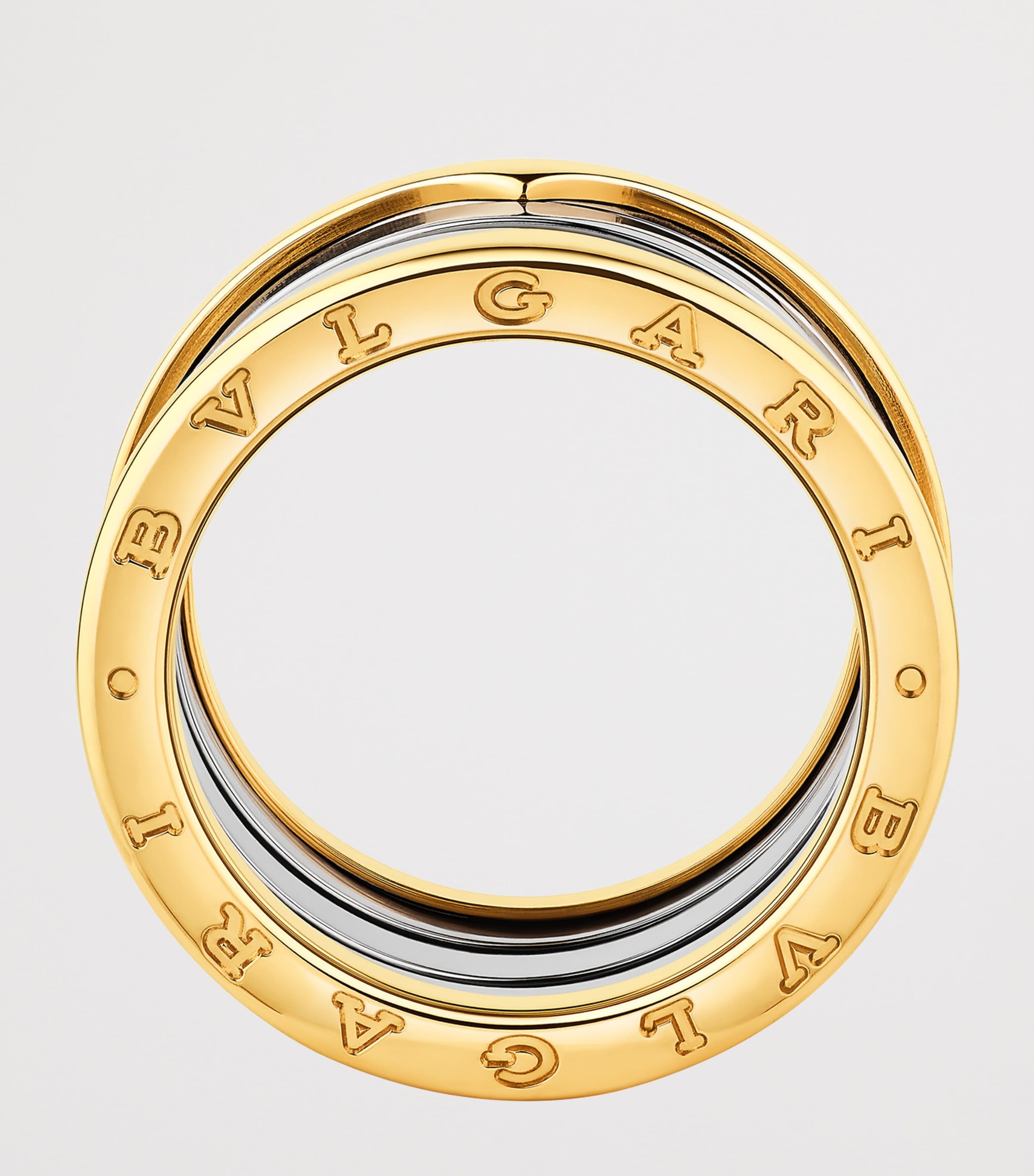 Bvlgari Yellow Gold and Stainless Steel B.zero1 Four-Band Ring Yellow Gold & Steel Image 5