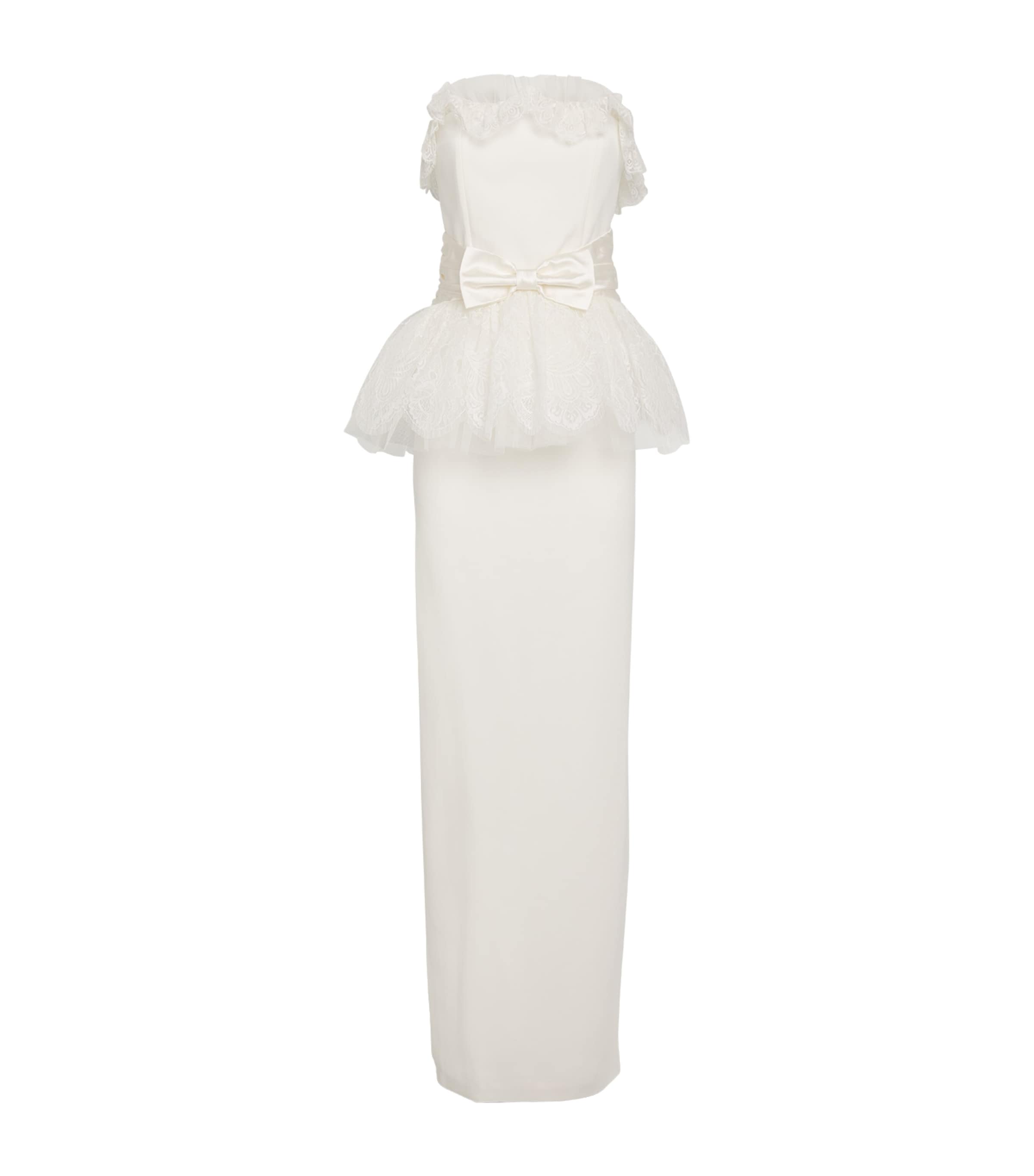 Shop Alessandra Rich Bow-detail Maxi Dress In White