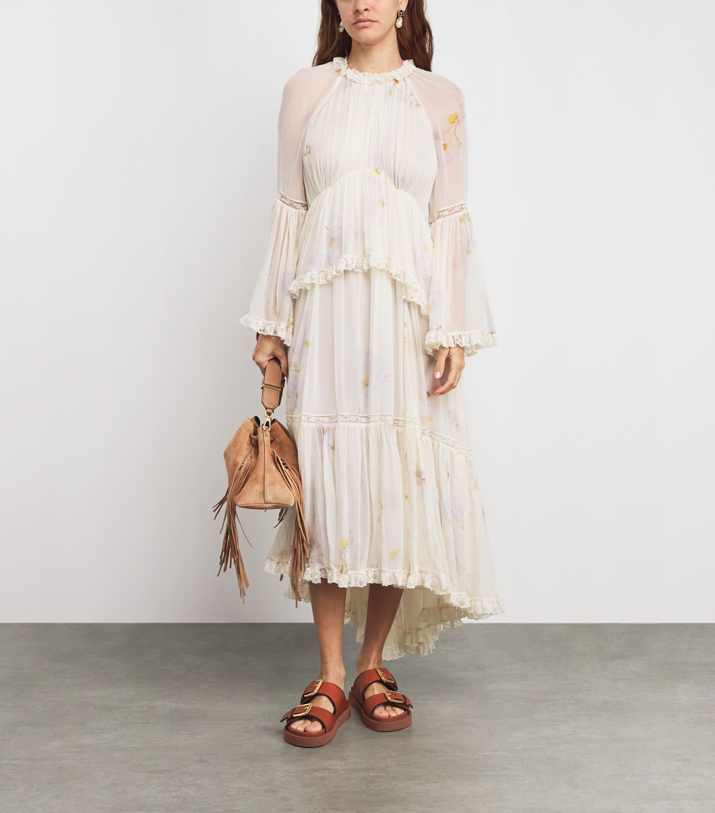 Leather Goldie Buckle Sandals PECN/PECAN Image 2