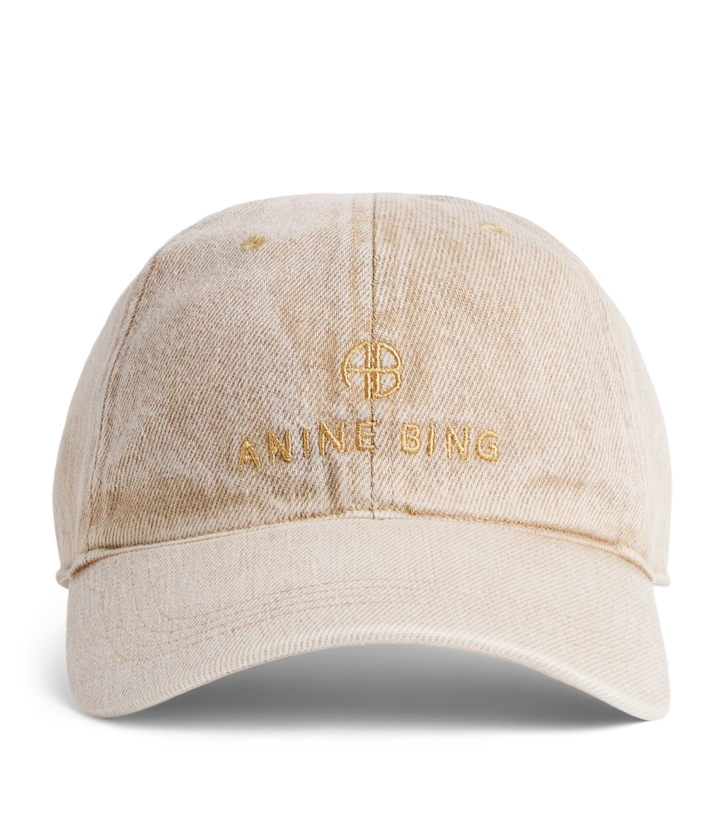 Anine Bing Denim Jeremy Logo Baseball Cap In Neutral