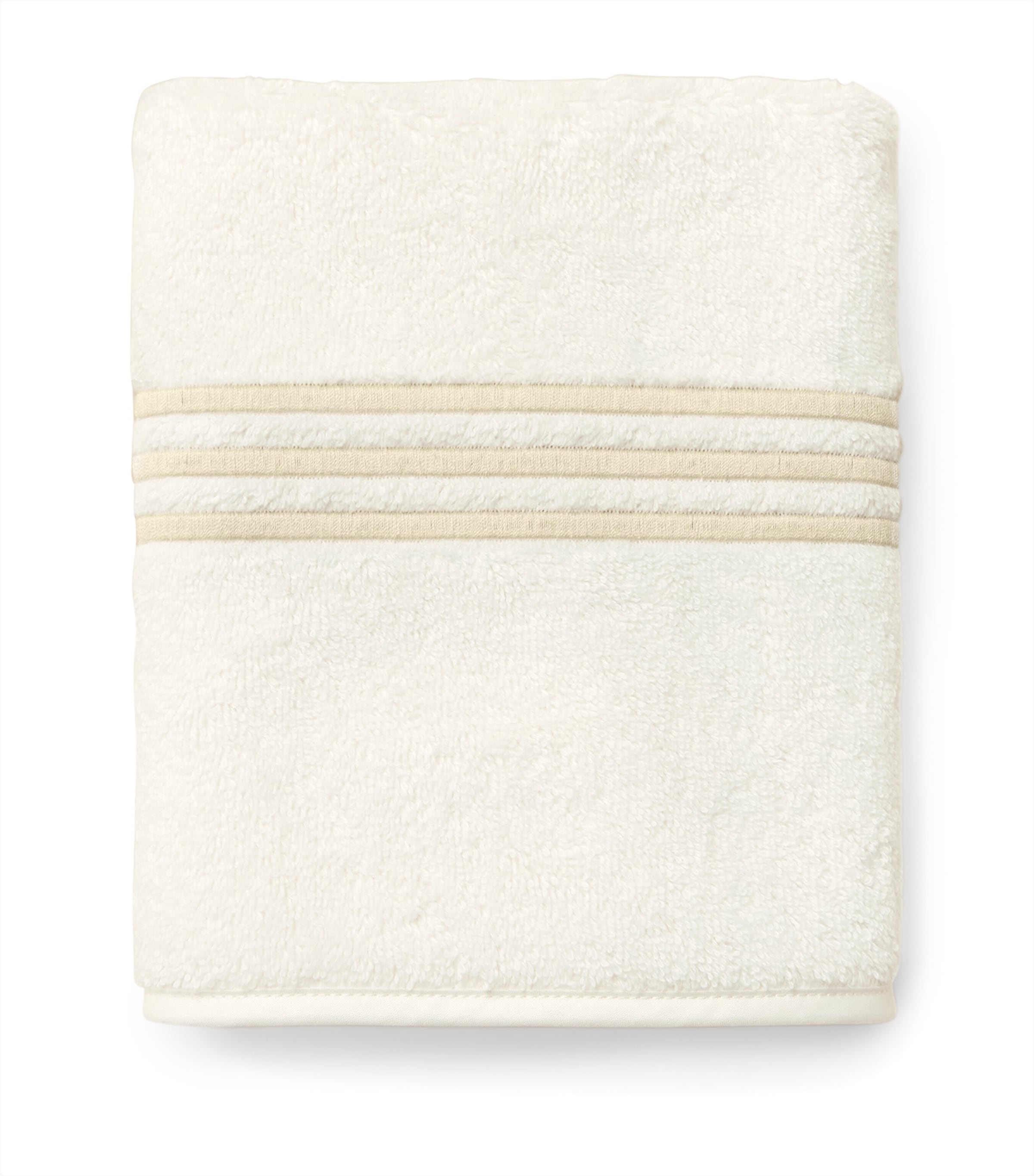 Pratesi Tre Righe Face Cloth (13cm x 13cm) Ivory/beige Image 1