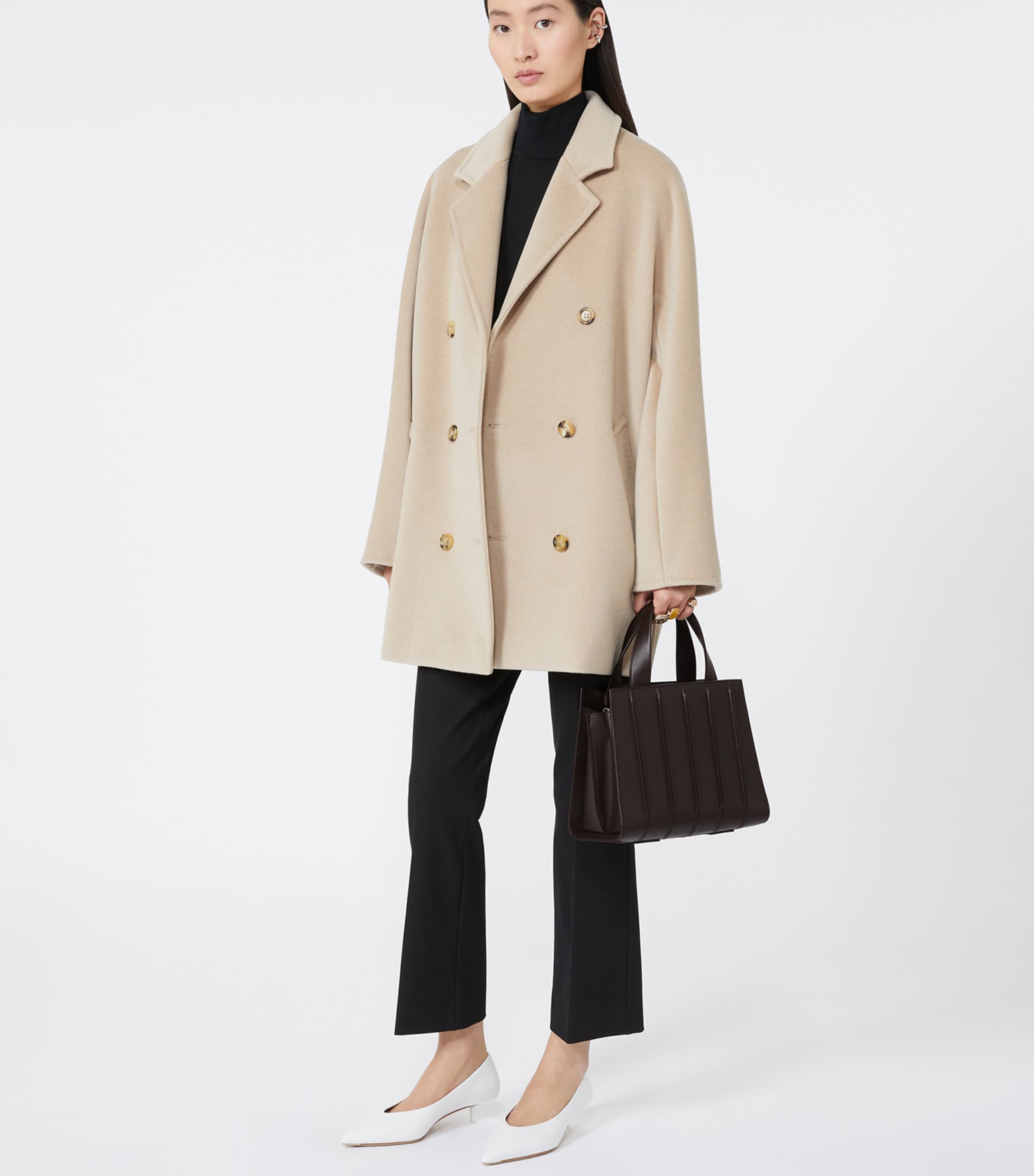 Max Mara Medium Quilted Whitney Top-Handle Bag Dark Brown Image 2