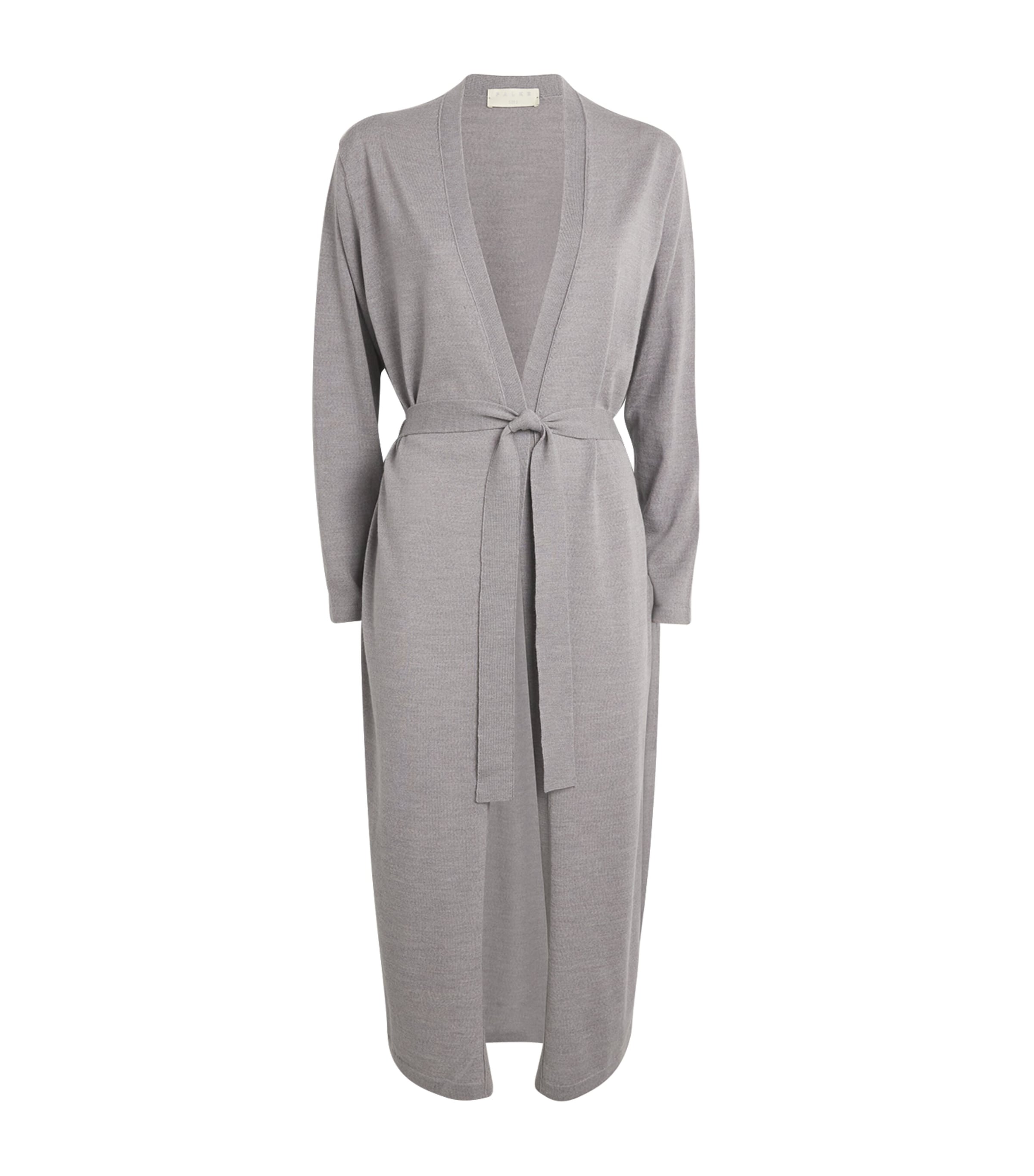 Falke Merino Wool Long Cardigan In Grey