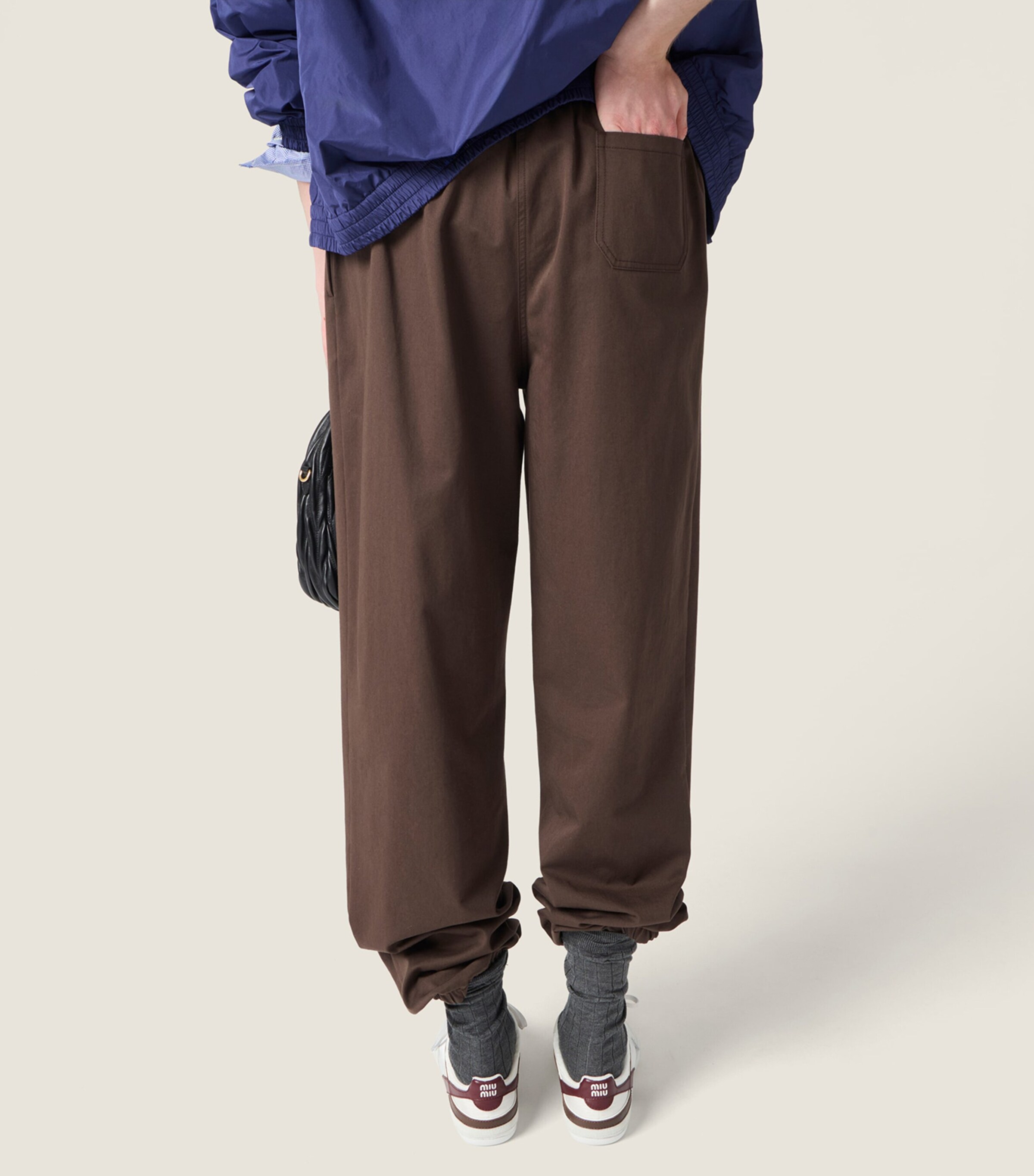 Miu Miu Womens Cotton Logo Track Pants Brown Image 6