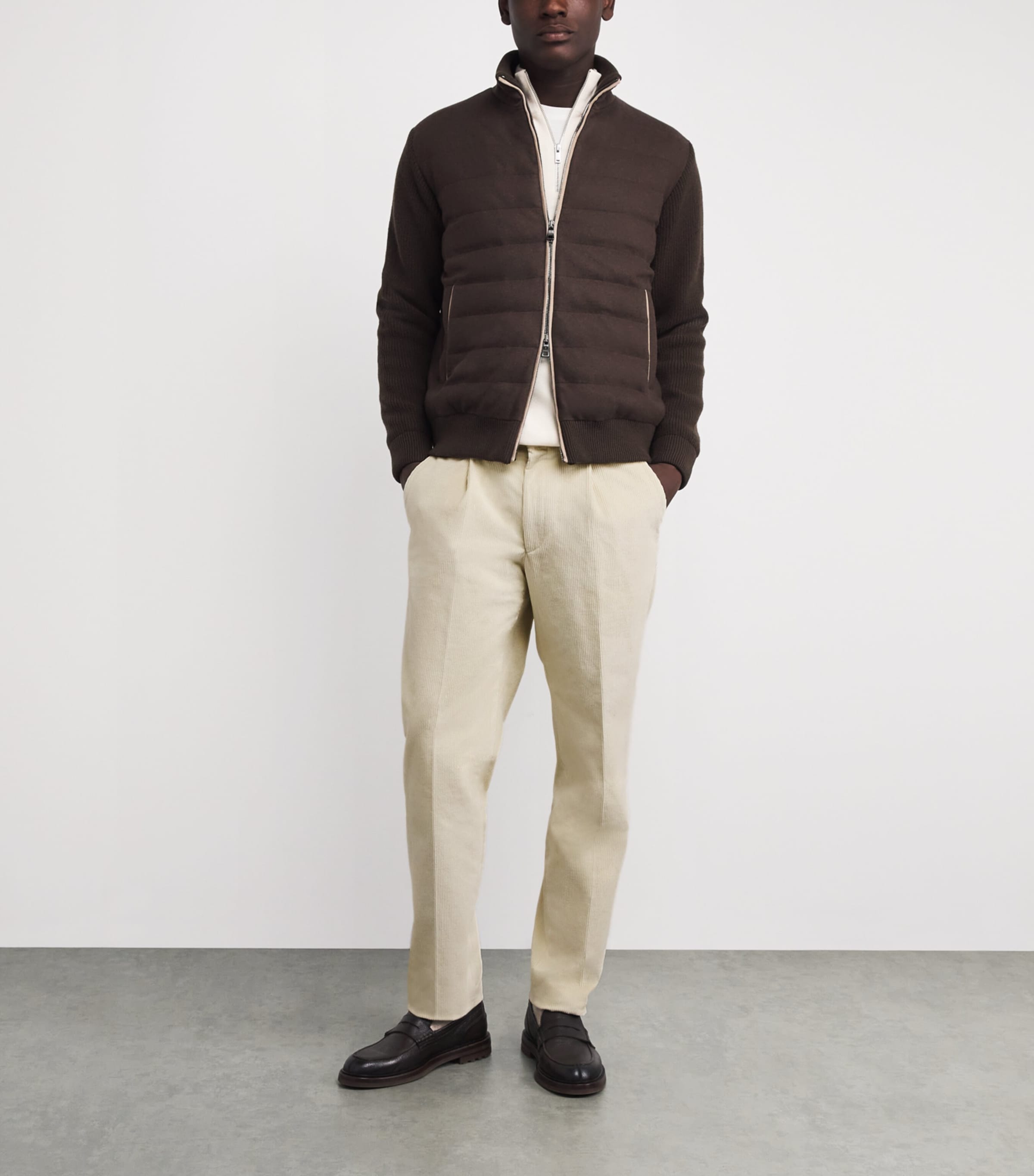 N.Peal Mens Corduroy Atrani Trousers Ofw Off White Image 2