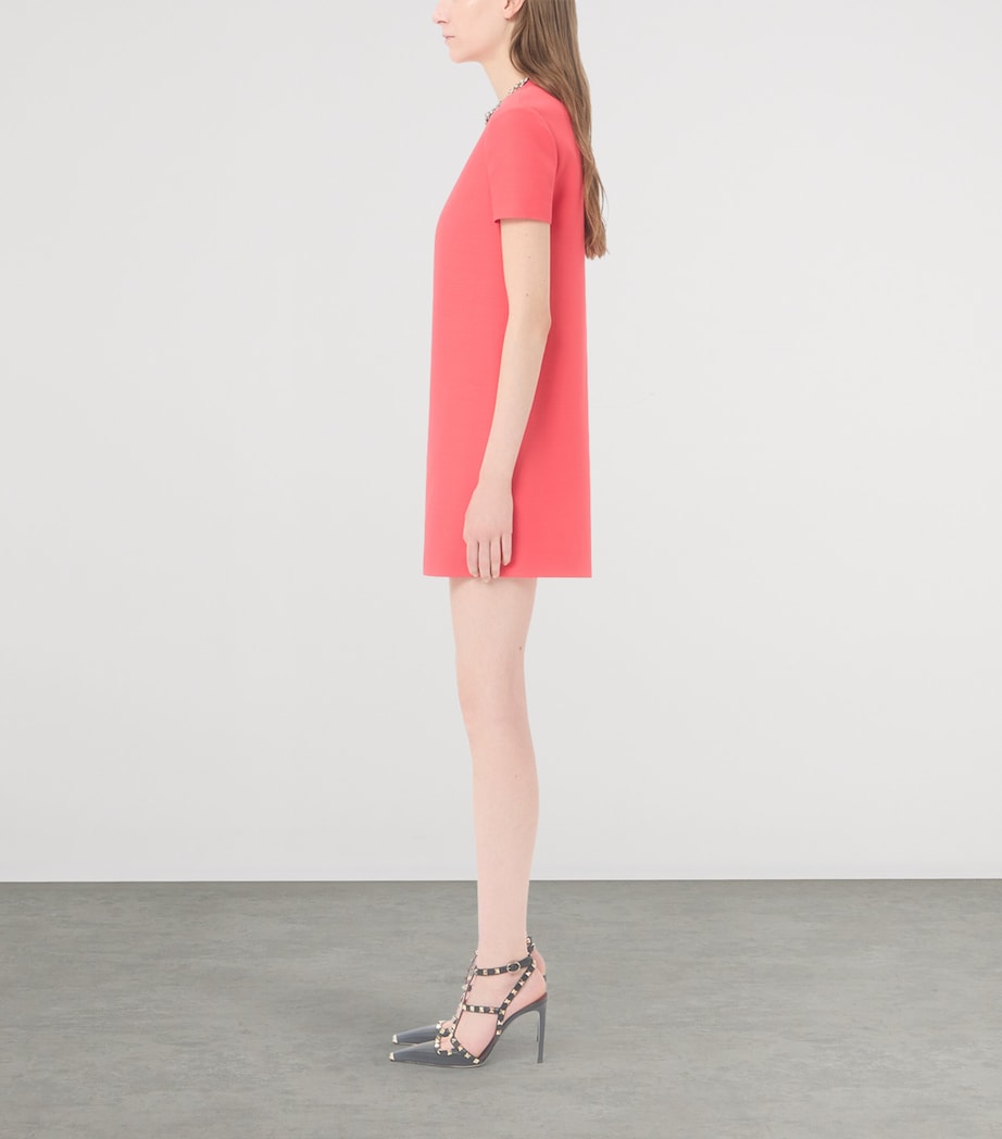 Valentino Womens Wool-Silk Crepe Couture Embellished Mini Dress Image 4