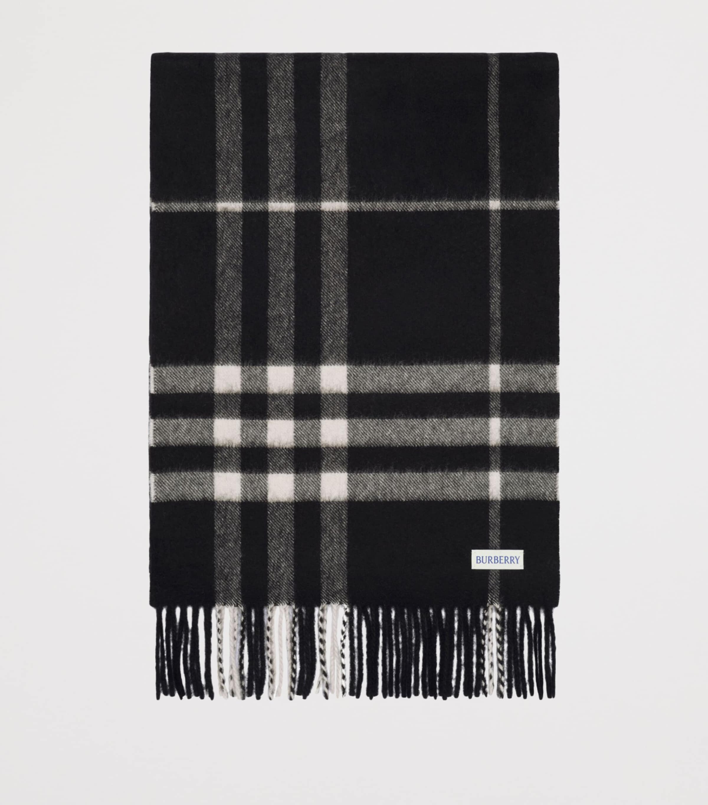 Burberry Cashmere Check Crystal-Embellished Scarf Black/calico Image 4
