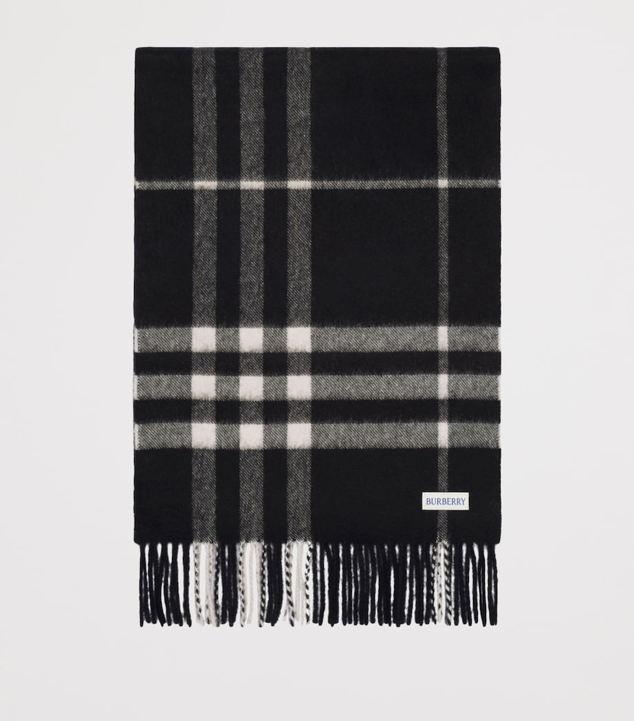 Burberry Cashmere Check Crystal-Embellished Scarf Black/calico Image 4