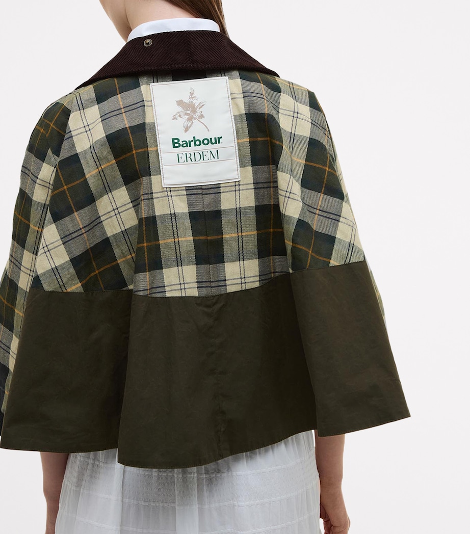 Barbour Womens x ERDEM Reversible Clover Trapeze Jacket Olive/sand/blck Flrl Image 11