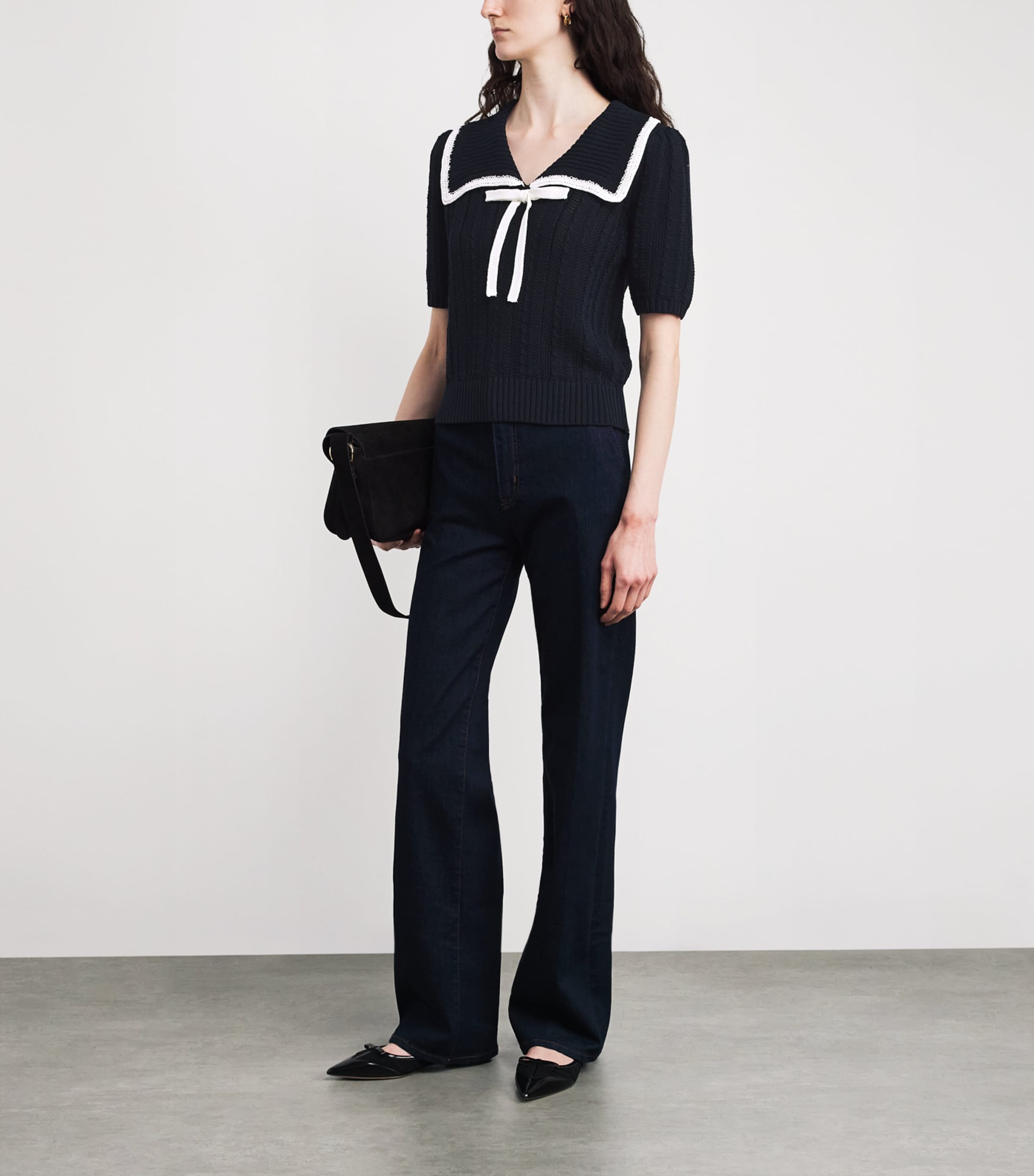 Cotton Pippa Knit Top DEEP NAVY Image 2