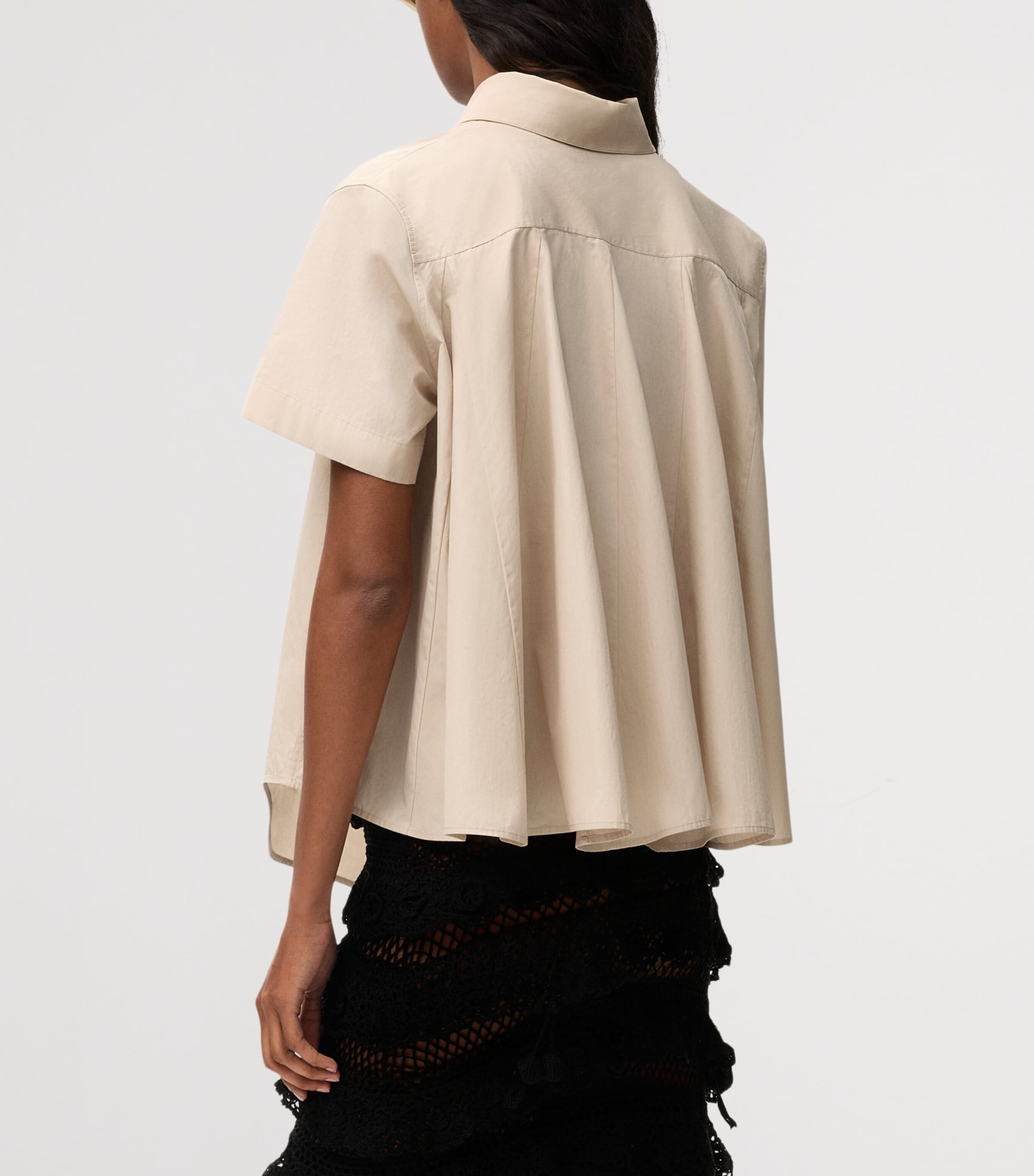 LOEWE Womens x Paula's Ibiza Anagram Short-Sleeve Shirt Light Beige Image 4