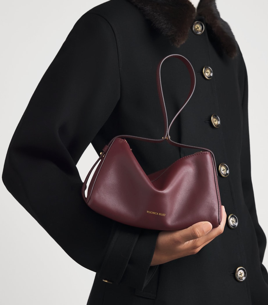 Veronica Beard Mini Leather Prism Shoulder Bag Burgundy Image 2