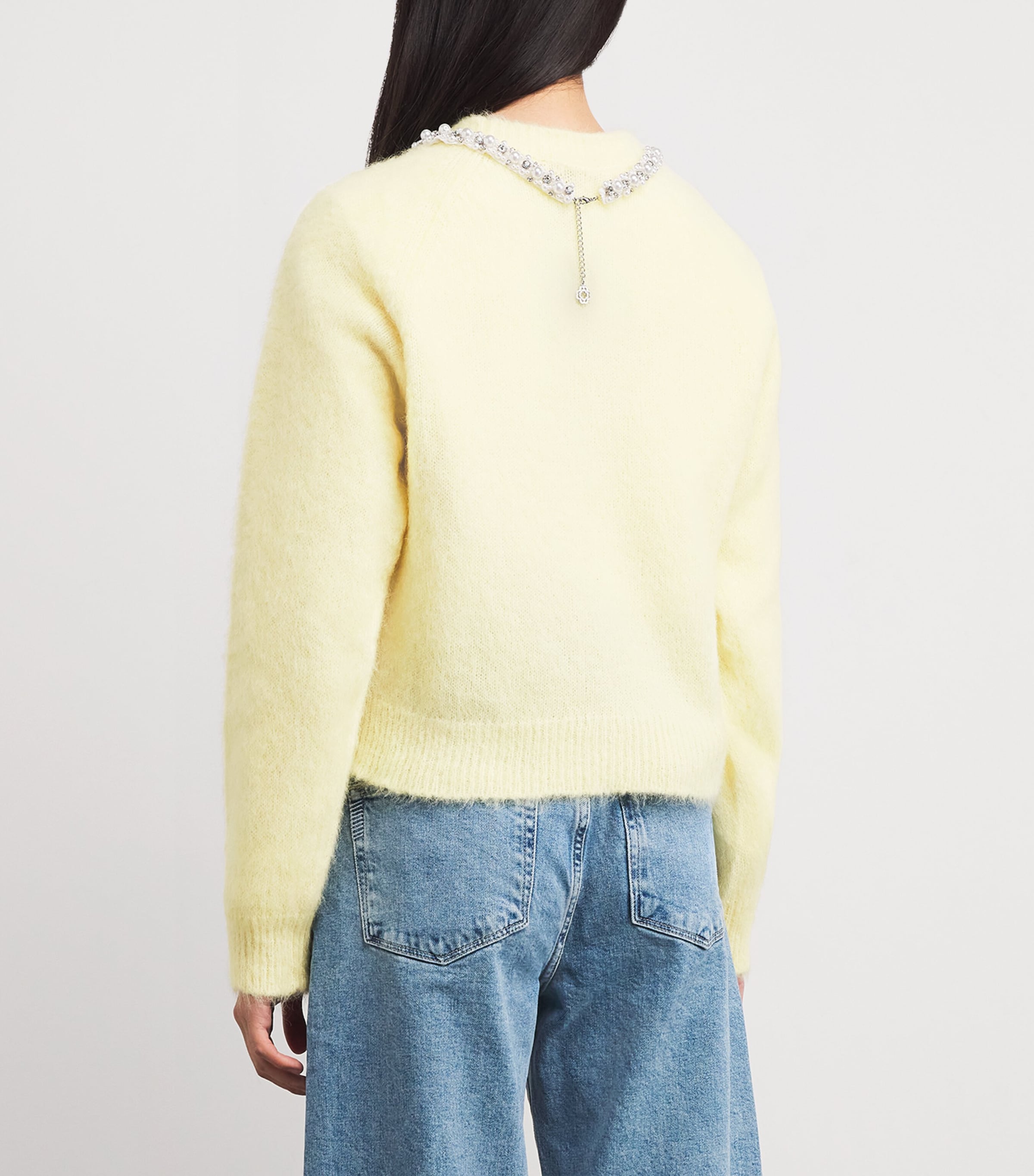 Removable Jewel-Collar Sweater PALE YELLOW Image 4