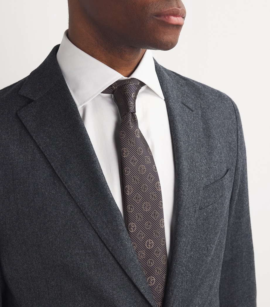 Silk Monogram Stripe Jacquard Tie 36 Image 3