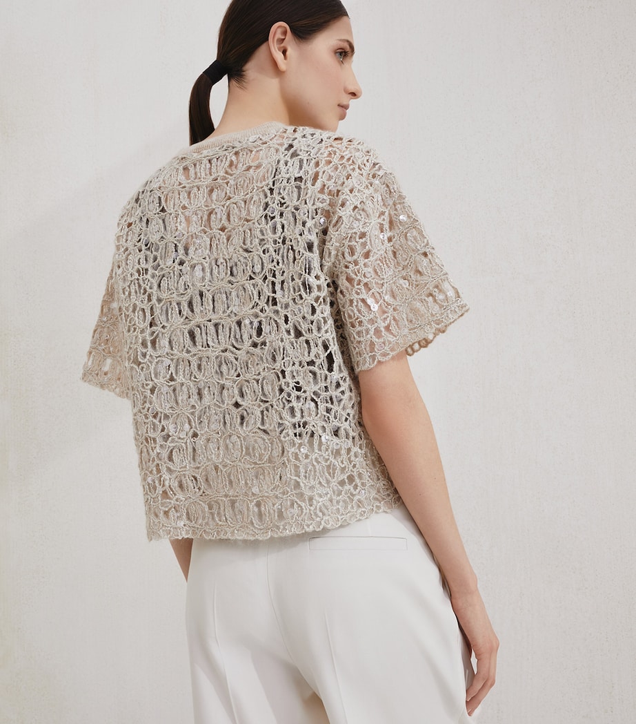 Open-Weave Embellished Sweater CRI71 Image 3