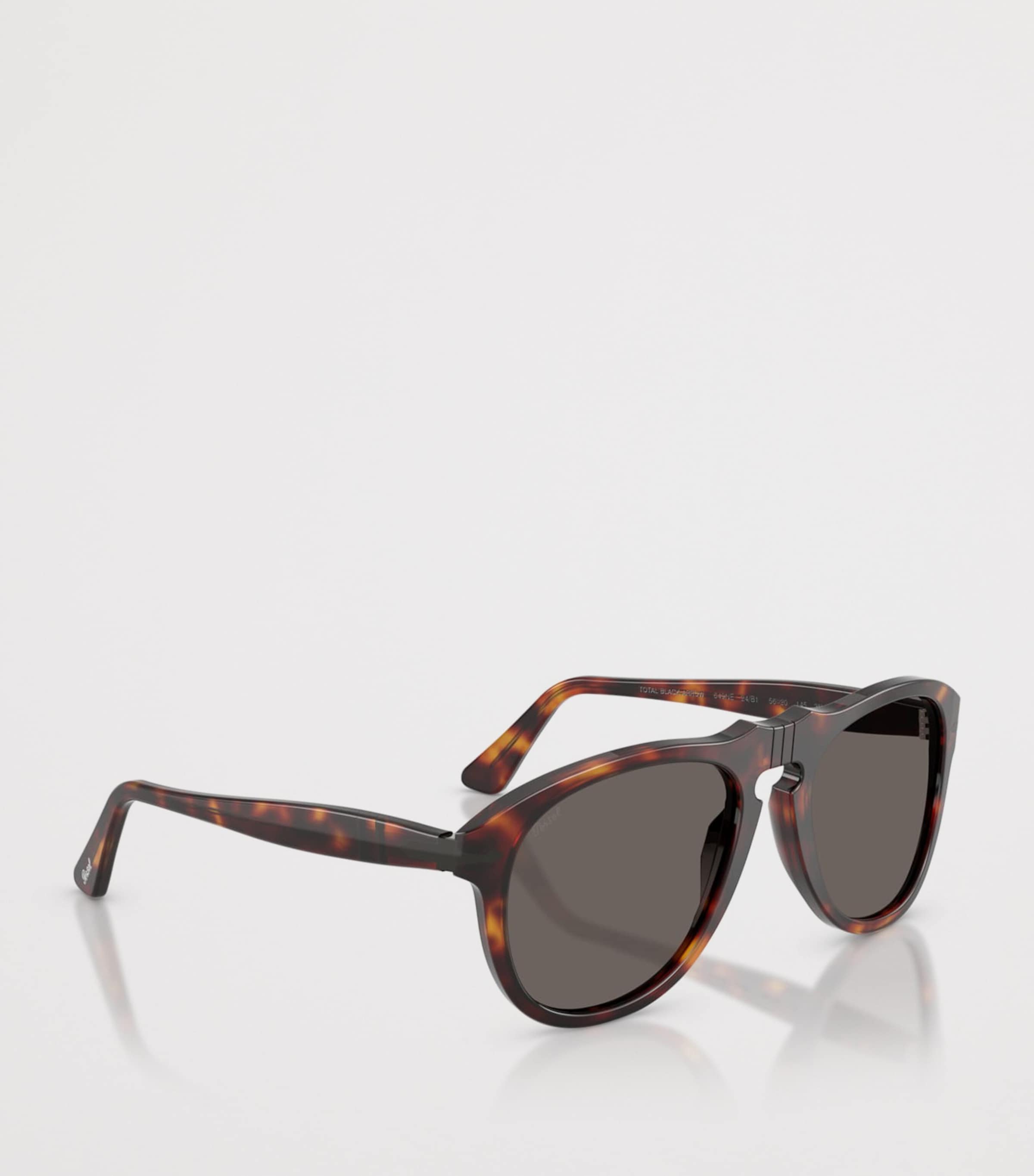 Persol Tortoiseshell PO0649NE Total Black Arrow Pilot Sunglasses Brown Image 6