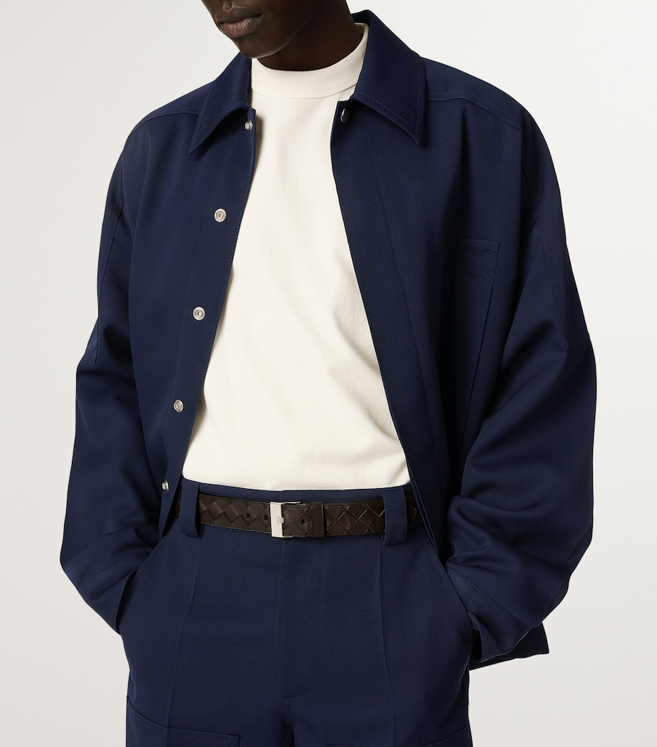 Leather Intrecciato Watch Buckle Belt 2145 Image 2