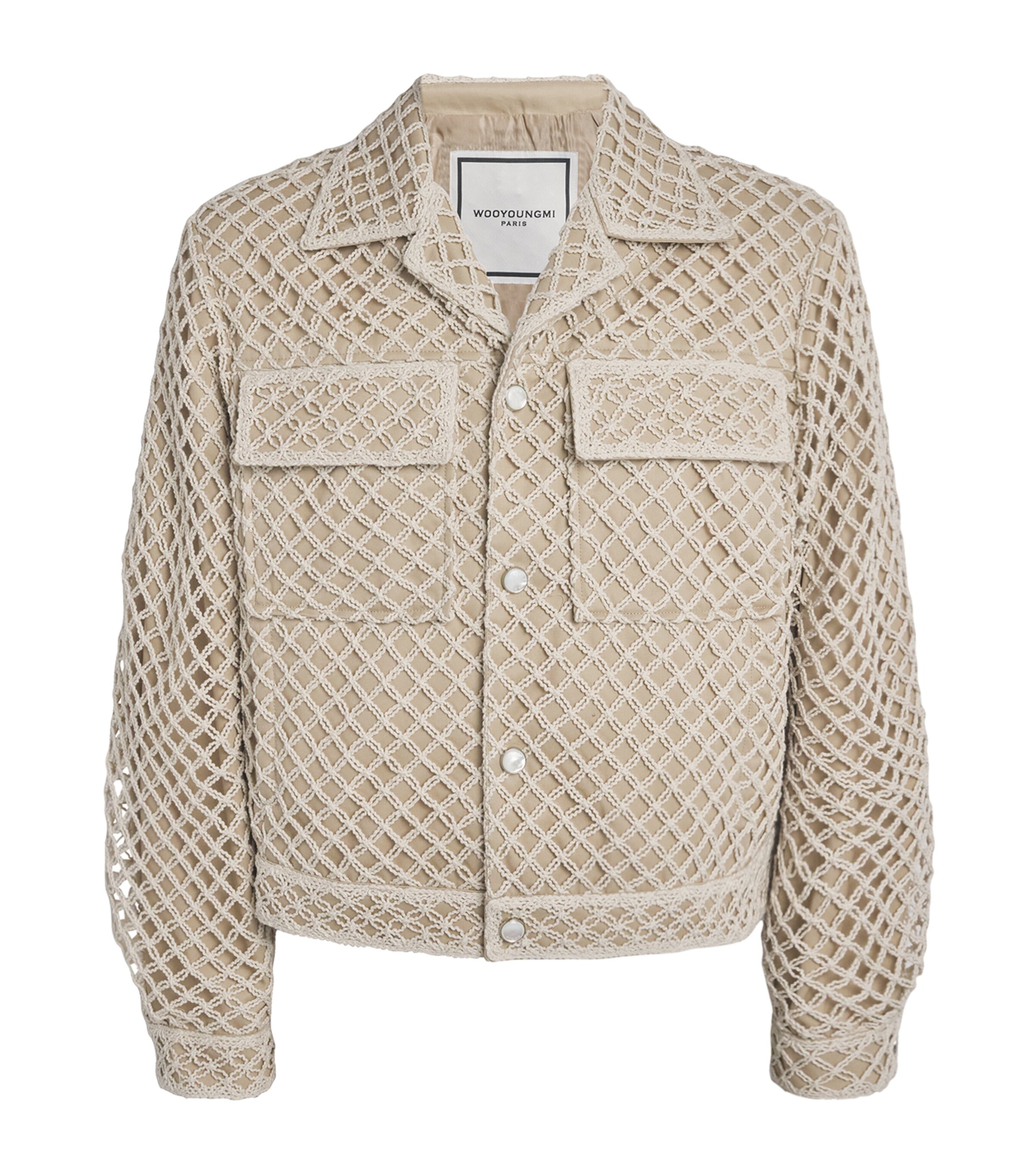 Wooyoungmi Knitted Net Bomberjacket In Beige