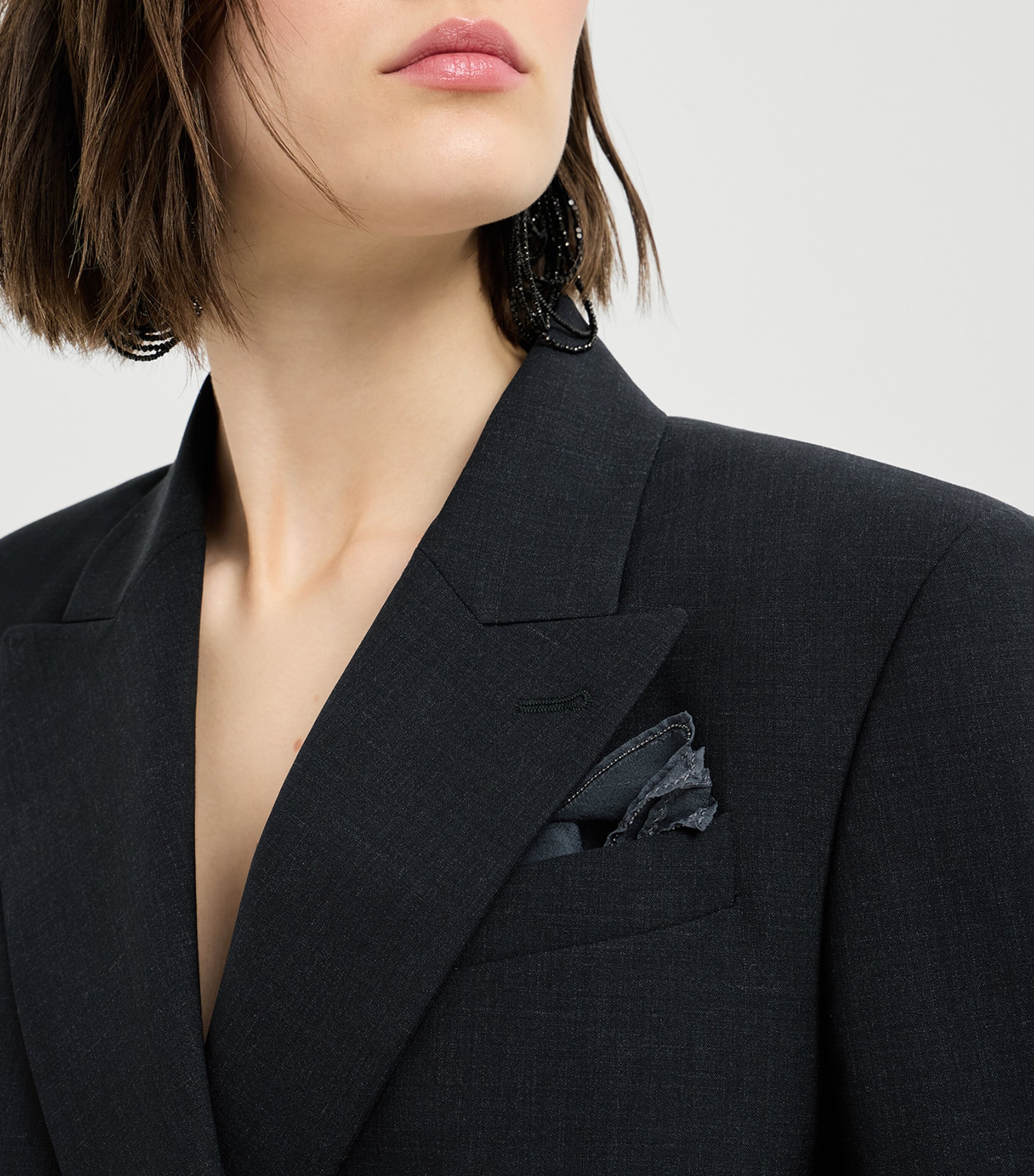 Brunello Cucinelli Womens Wool-Blend Double-Breasted Jacket Image 6