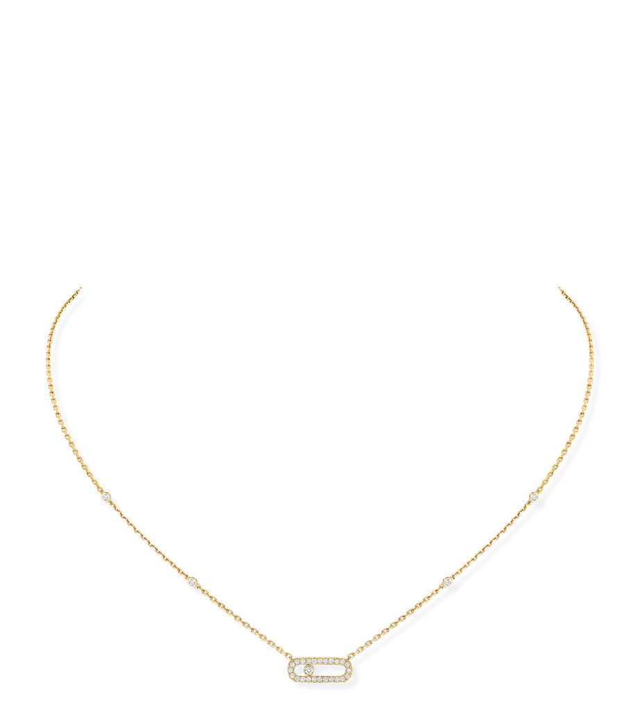 Messika Move Uno Yellow Gold and Diamond Pavé Necklace (0.22ct) Yellow Gold Image 1