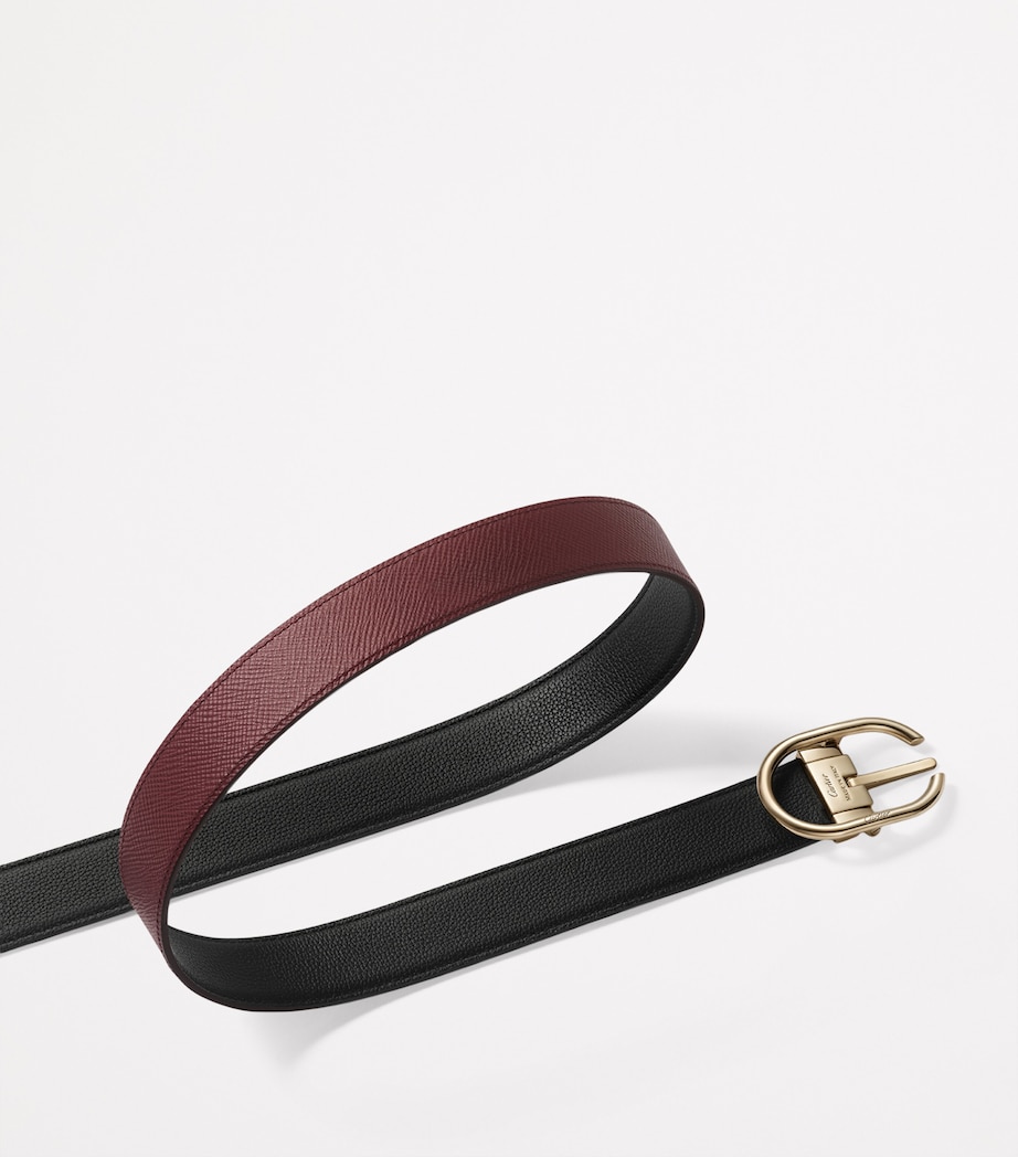 Leather Reversible C de Cartier Belt BLACK/BURGUNDY Image 3