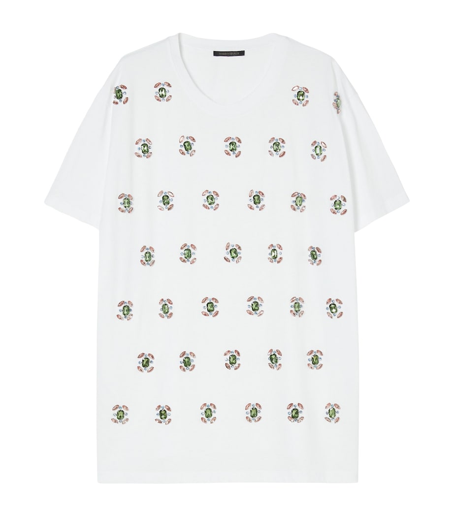 Cotton Jewel-Embellished Reed T-Shirt OPTICAL WHITE Image 1
