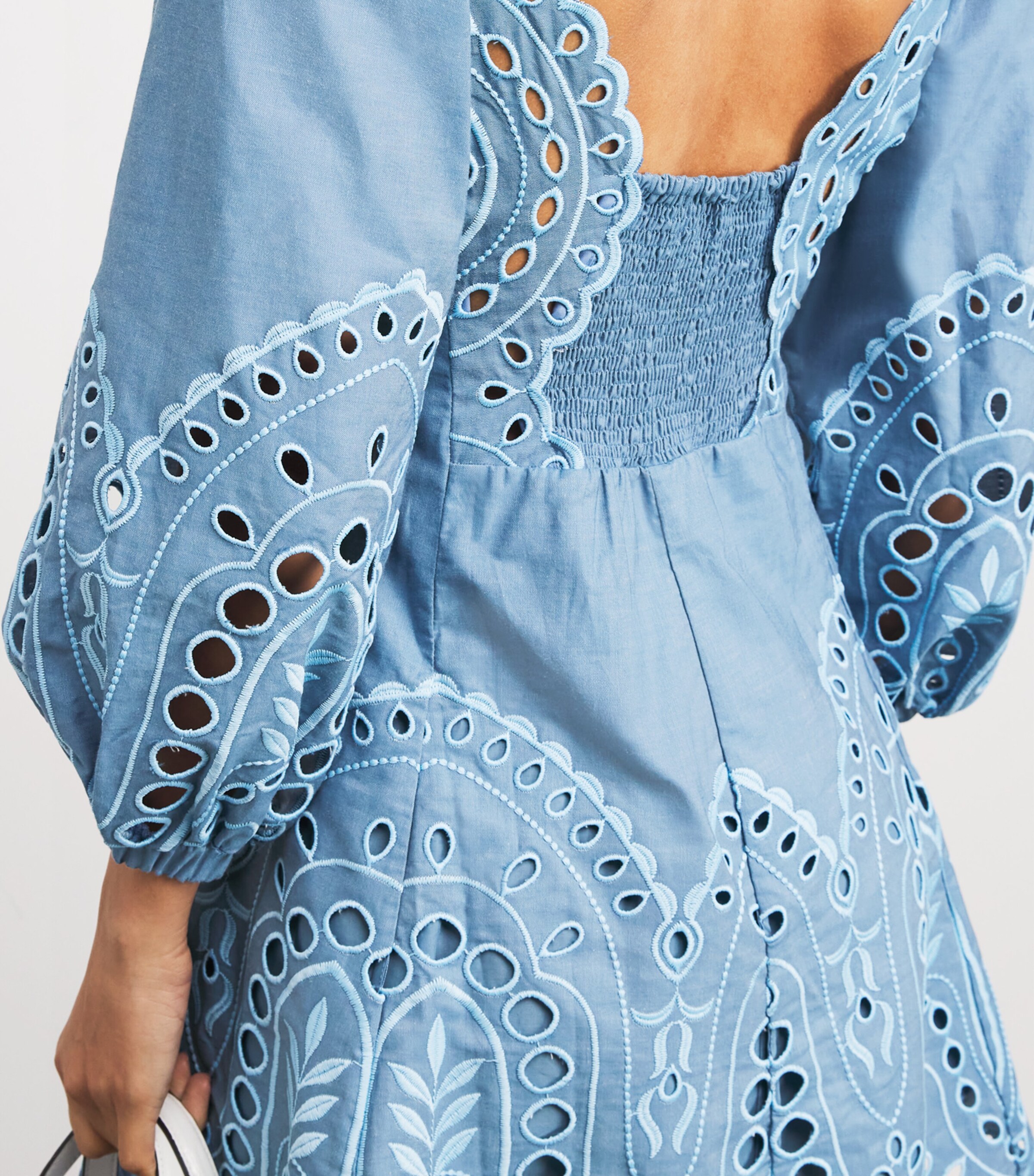 Charo Ruiz Ibiza Womens Cotton-Blend Esmare Mini Dress Blue Sealace Image 4