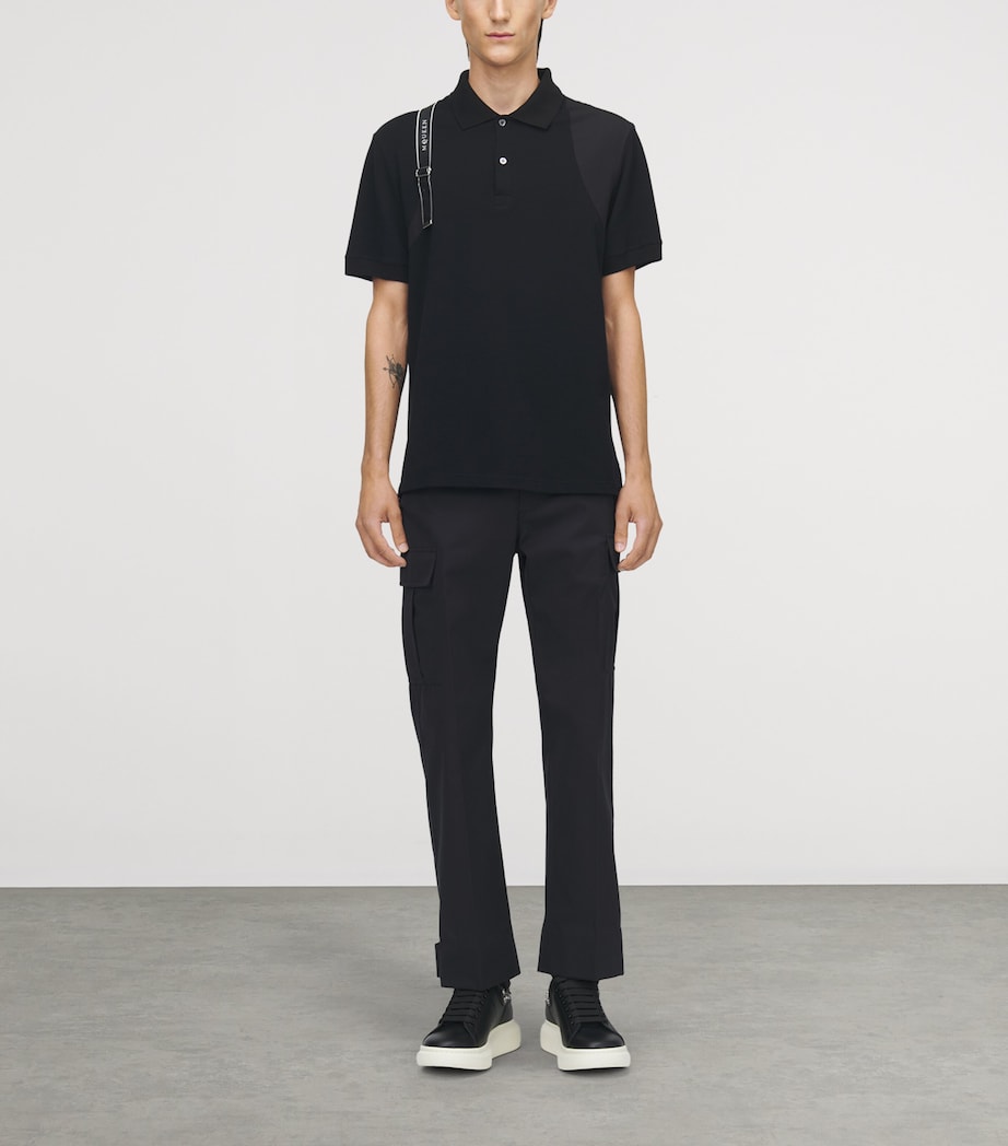 McQueen Mens Cotton Cargo-Pocket Straight Trousers Image 2