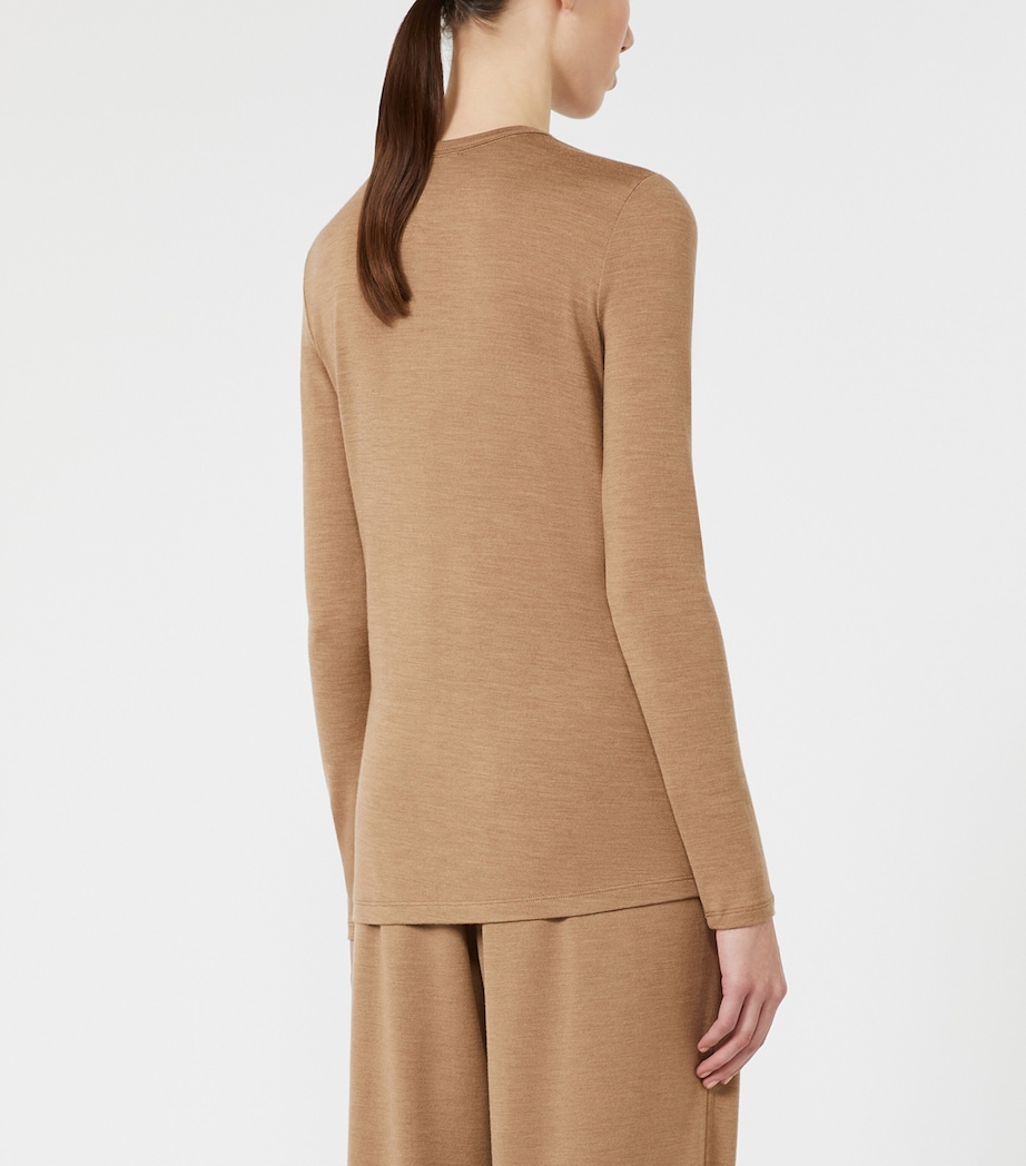 Max Mara Womens Stretch-Virgin Wool Sweater Camel Image 4