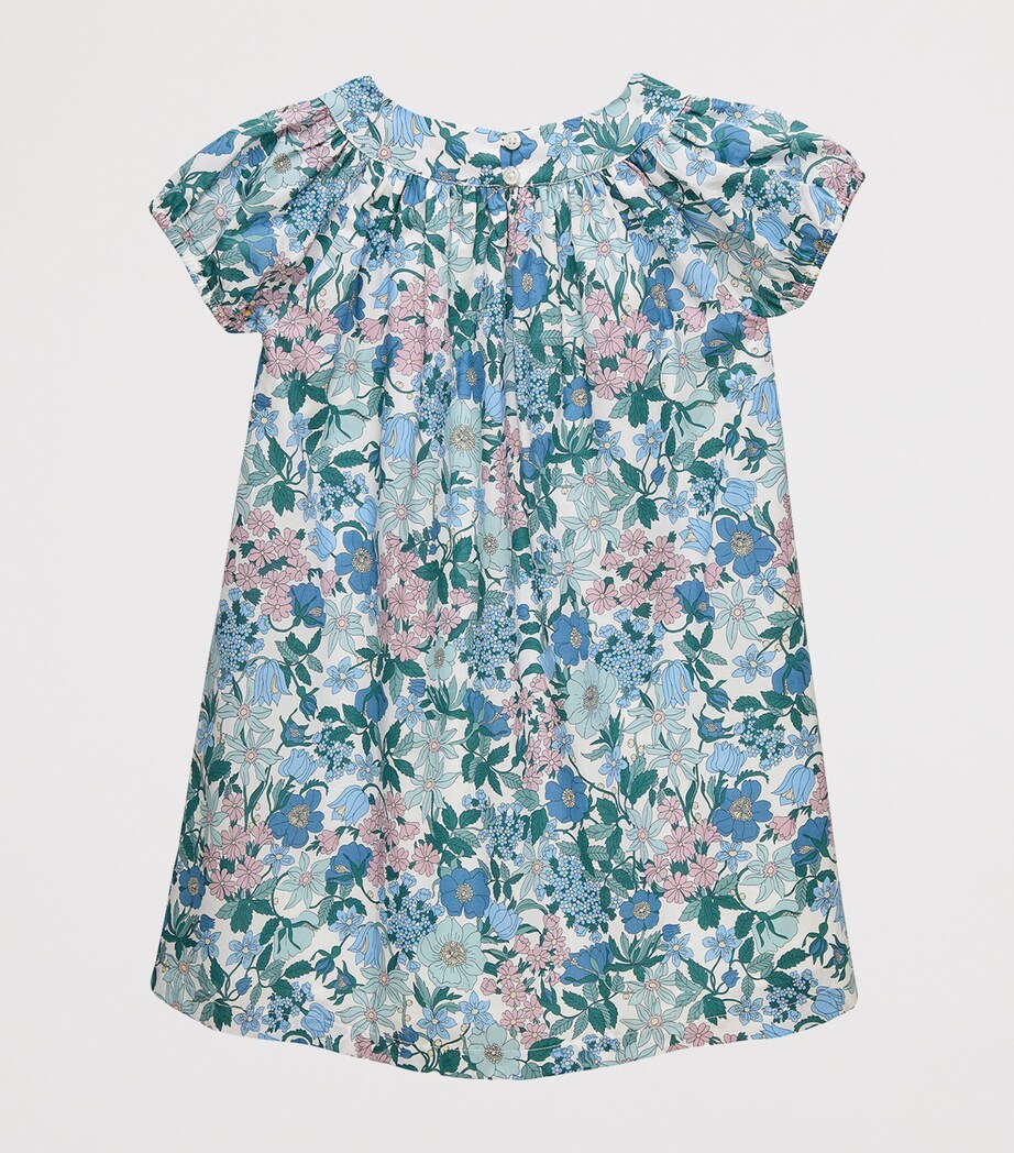 Trotters Cotton Liberty Print Clarabell Dress (2-5 Years) Blue Image 2