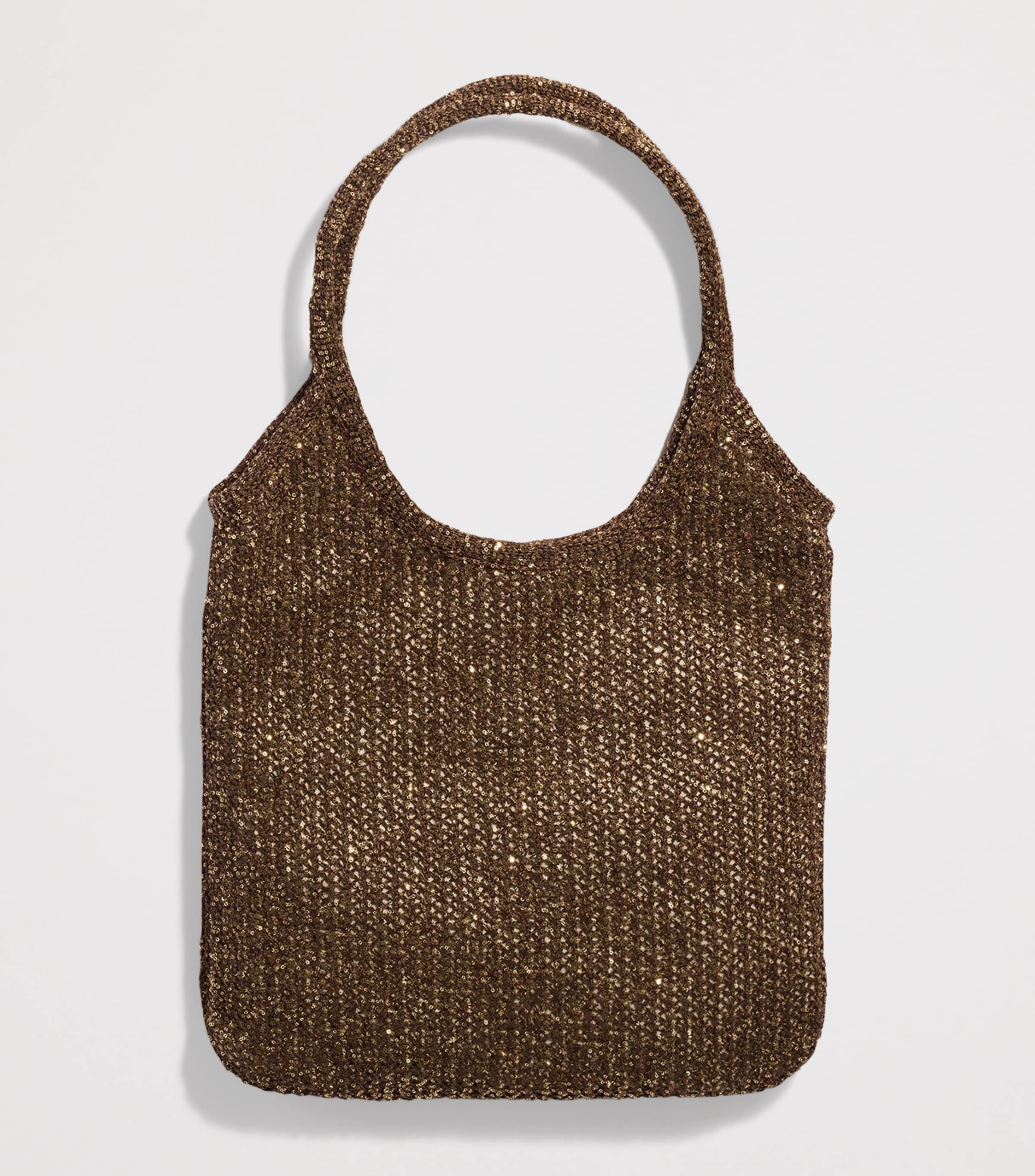 Miu Miu Mesh-Sequin Ivy Tote Bag Brown Image 3