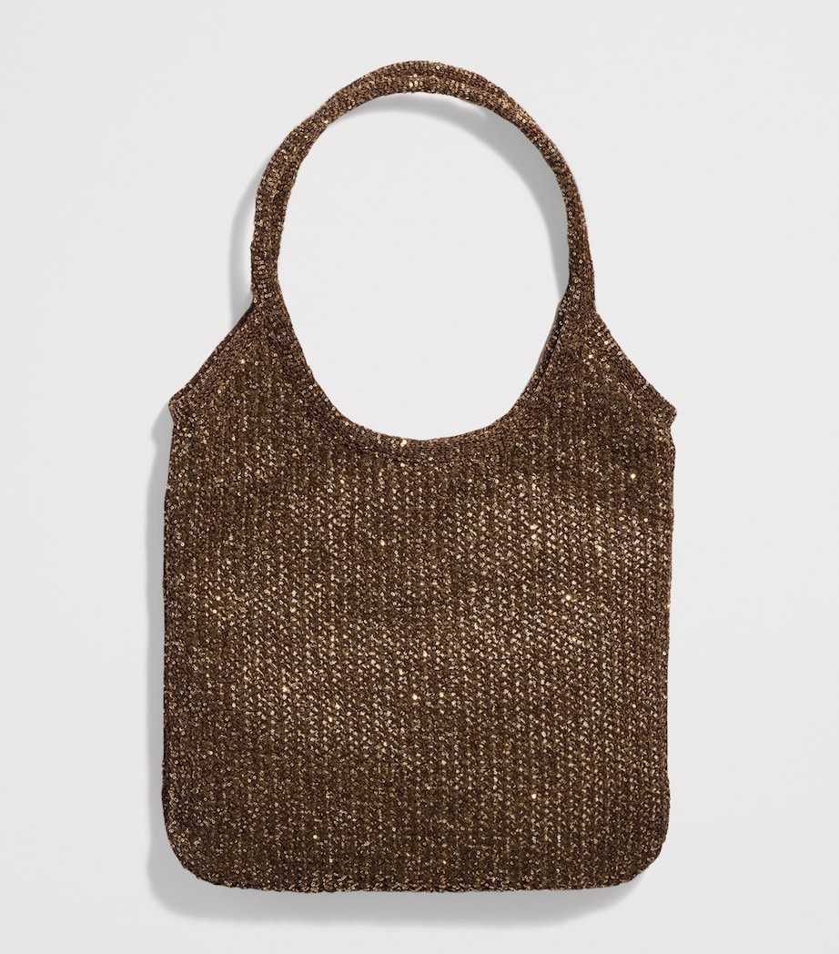 Miu Miu Mesh-Sequin Ivy Tote Bag Brown Image 3