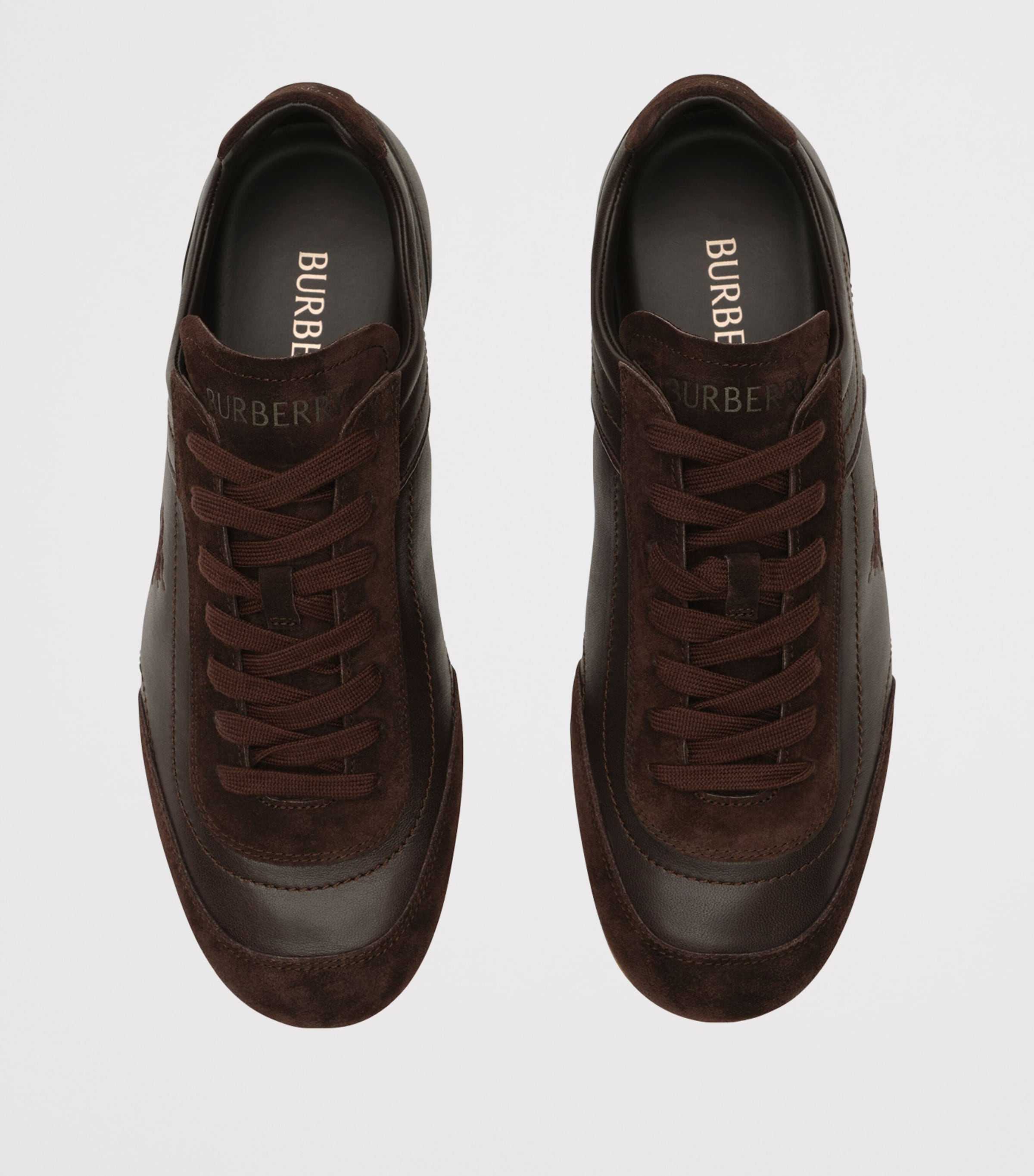 Burberry Leather Knight Runner Sneakers Moorhen Brown Image 2