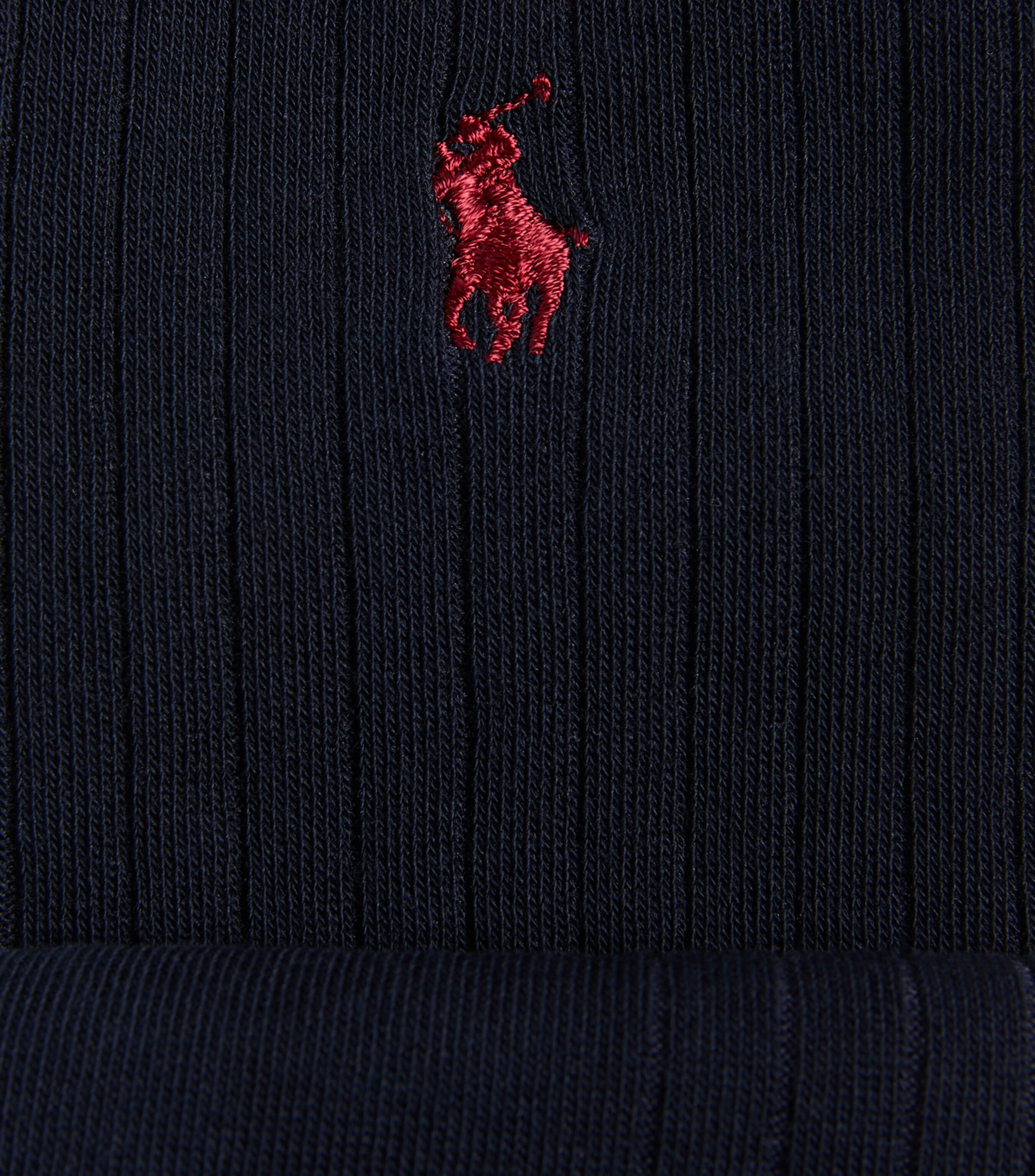 Polo Ralph Lauren Mens Egyptian Cotton-Blend Socks (Pack of 2) Navy Image 2