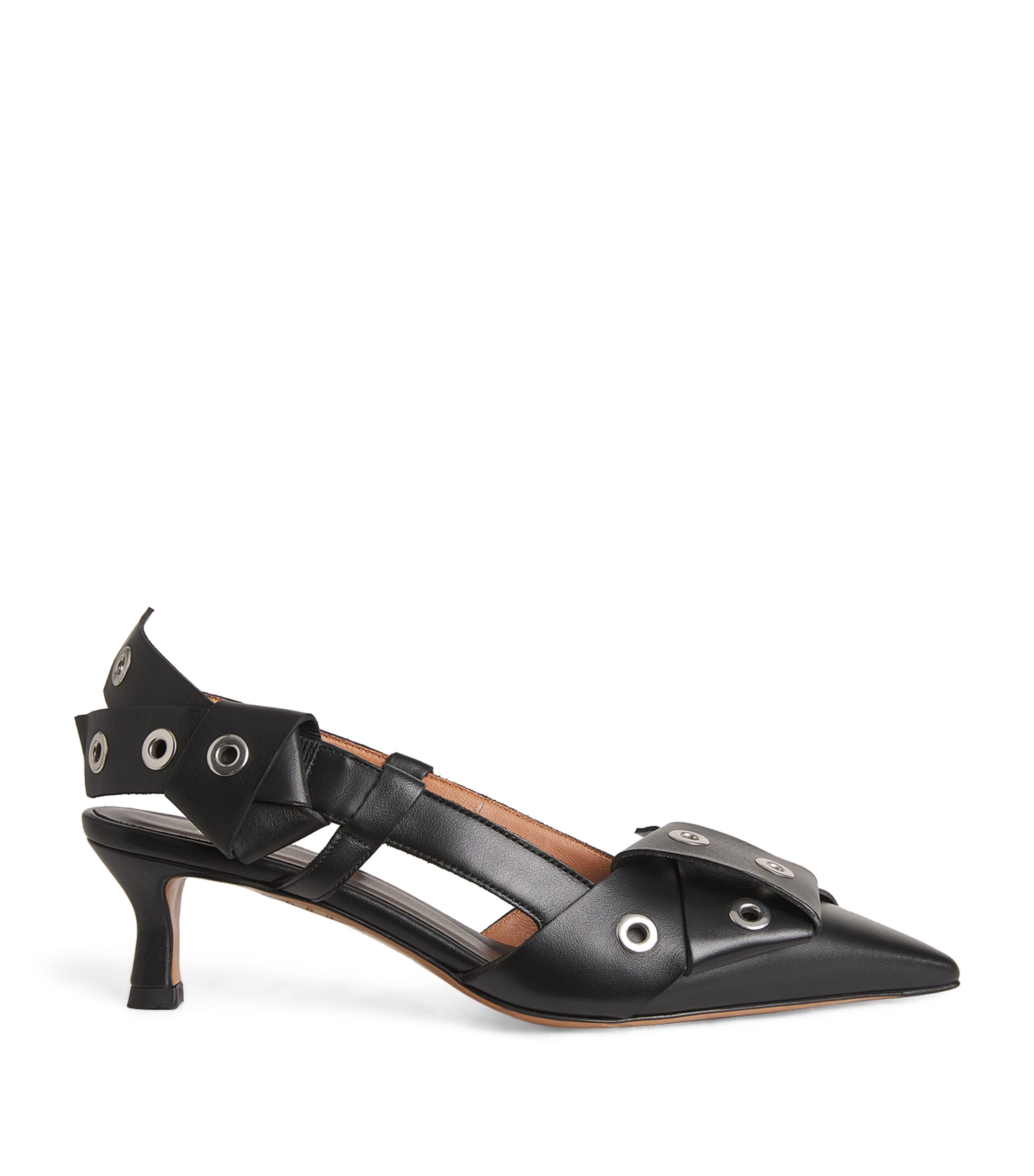 Maje Leather Slingback Pumps 50 In Black