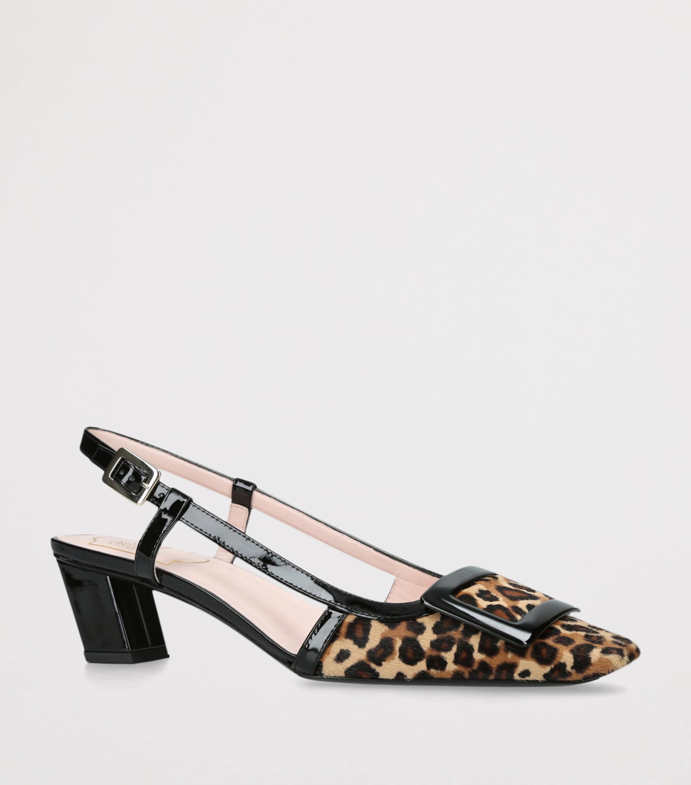 Calf Hair Belle Vivier Slingback Pumps 45 DK.BRN COM Image 3