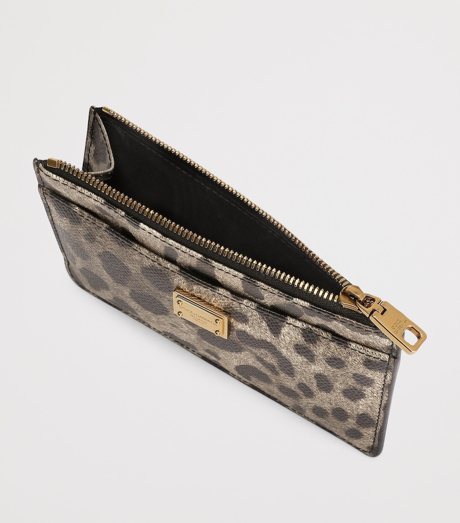 Calfskin Leopard Print Card Holder HY13M-LEO NEW Image 4